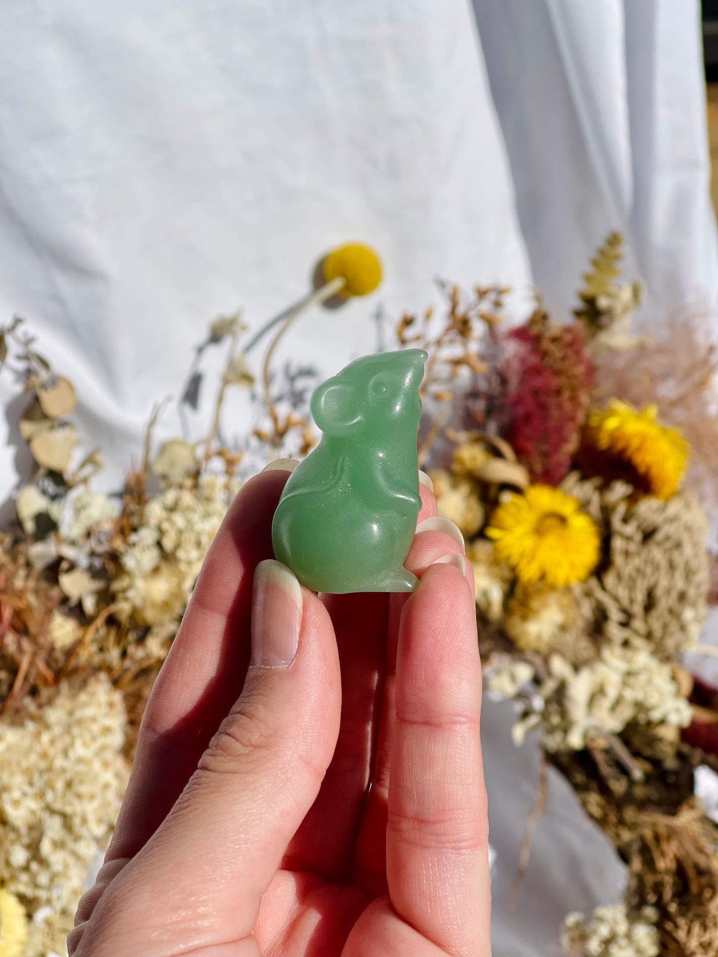 Green Aventurine Mouse