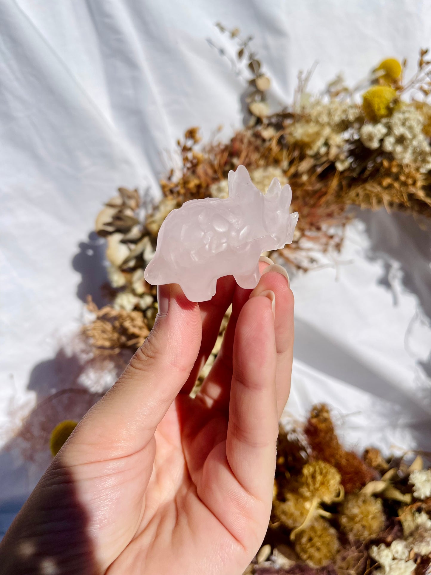 Rose Quartz Triceratops