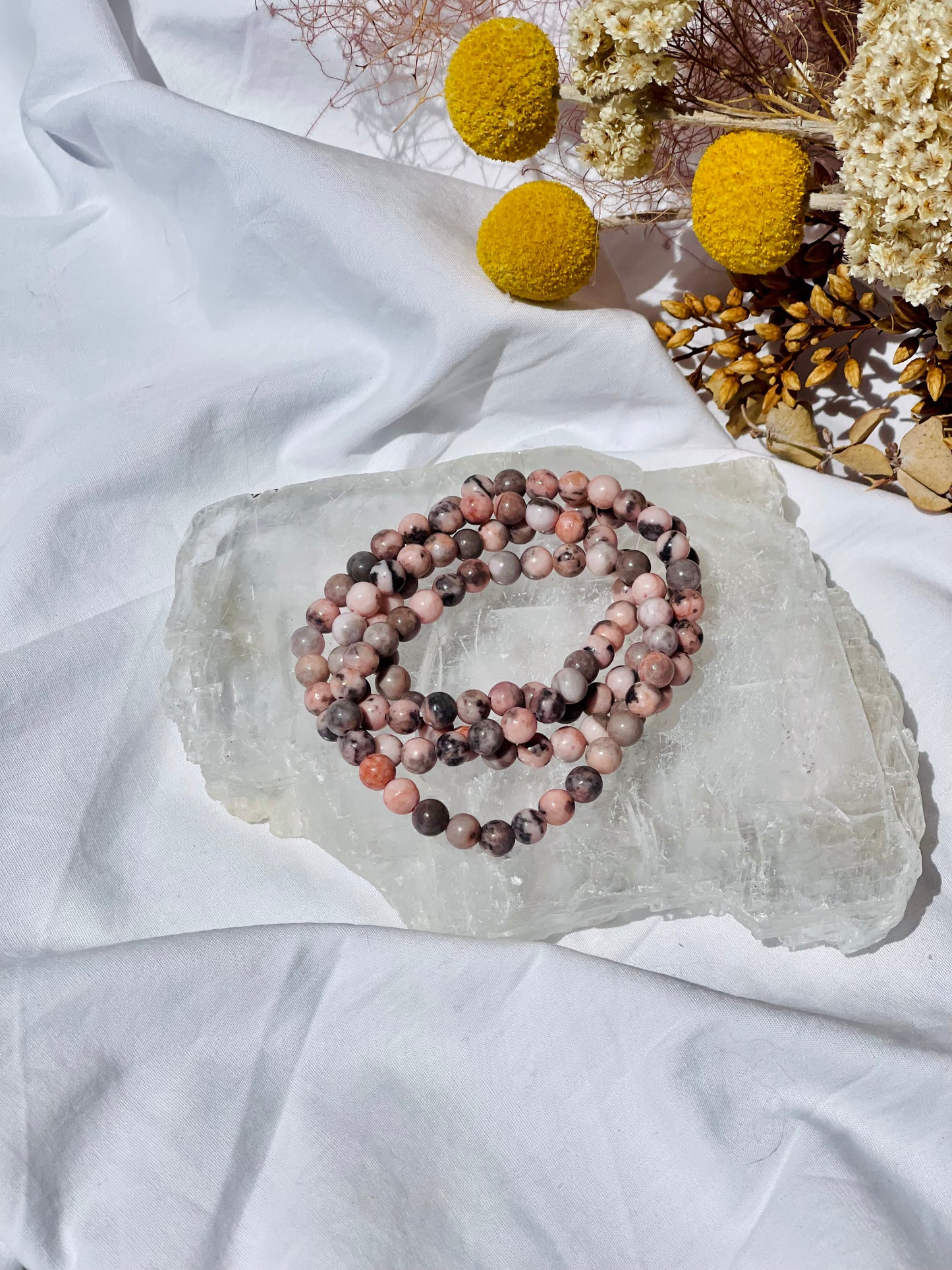Pink Zebra Stone Bracelet