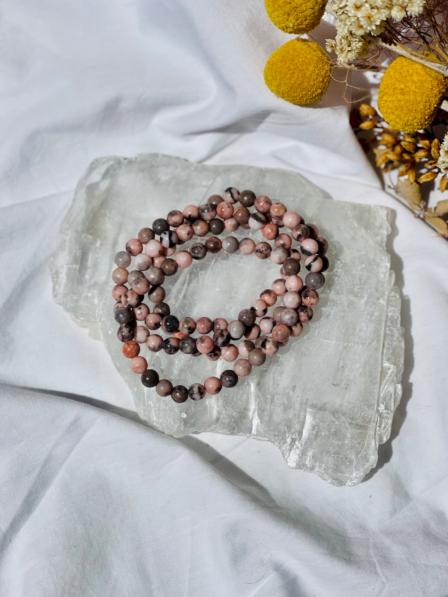 Pink Zebra Stone Bracelet