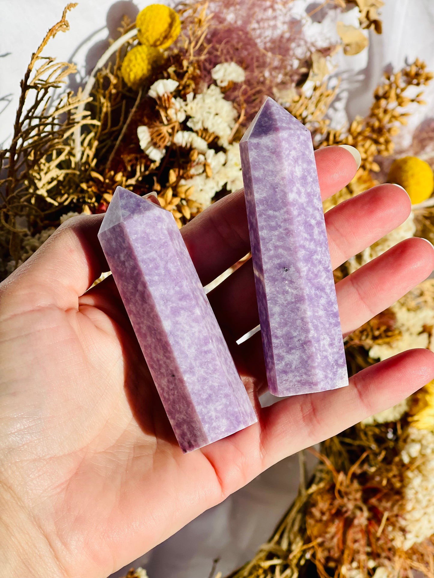 Lepidolite Point | Light