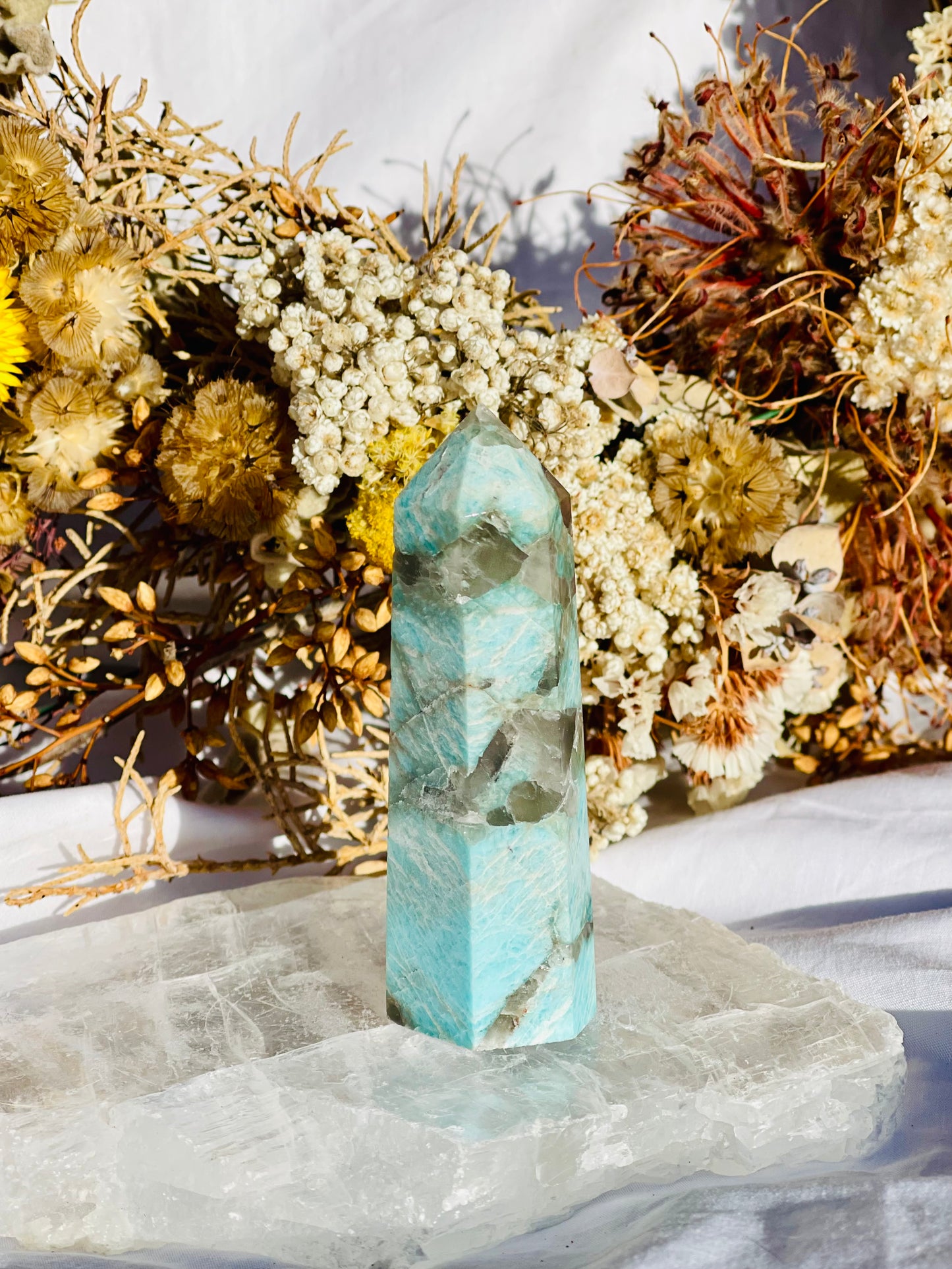 Amazonite | Smokey Quartz Point A
