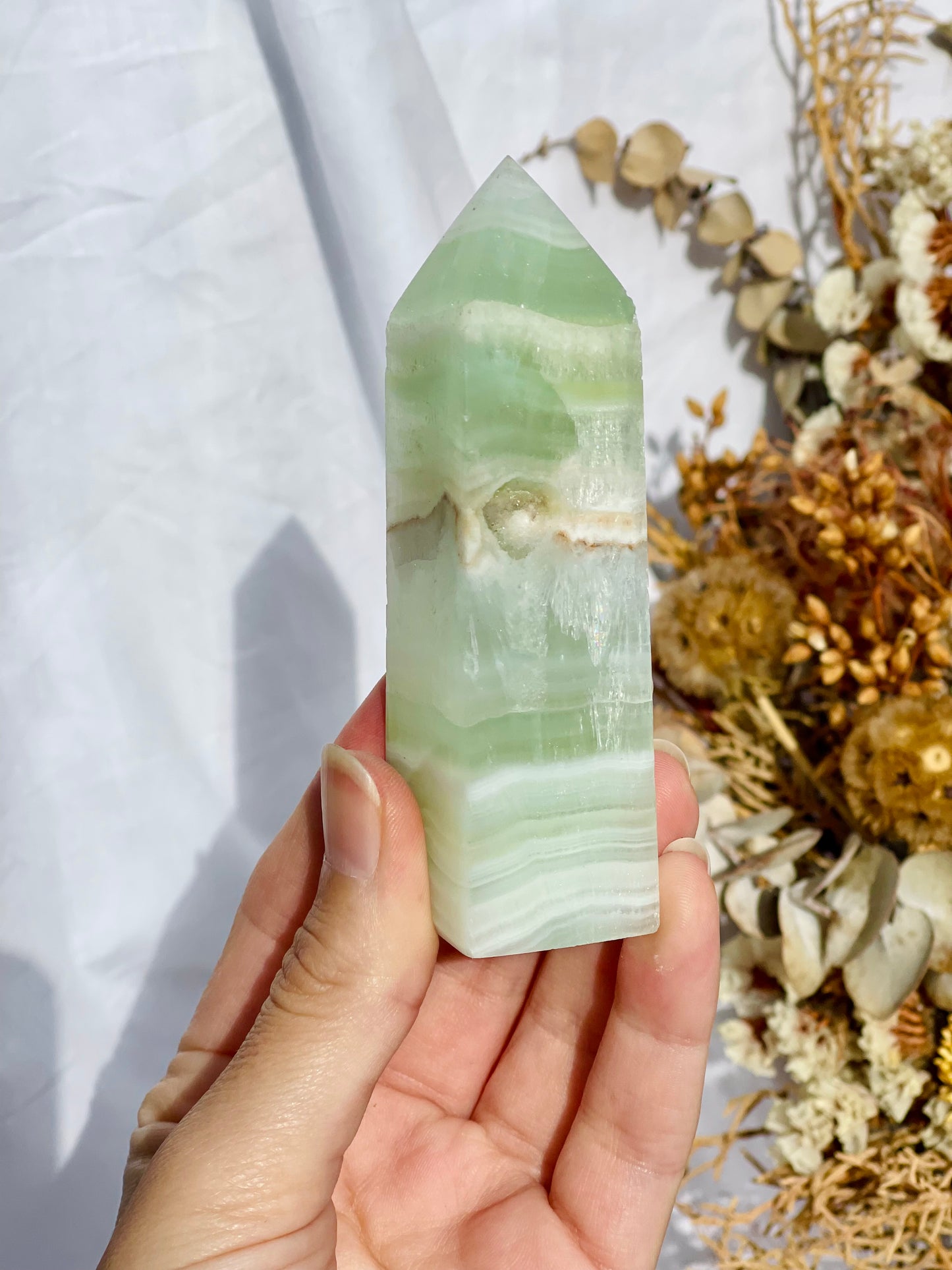 Pistachio Calcite Point C