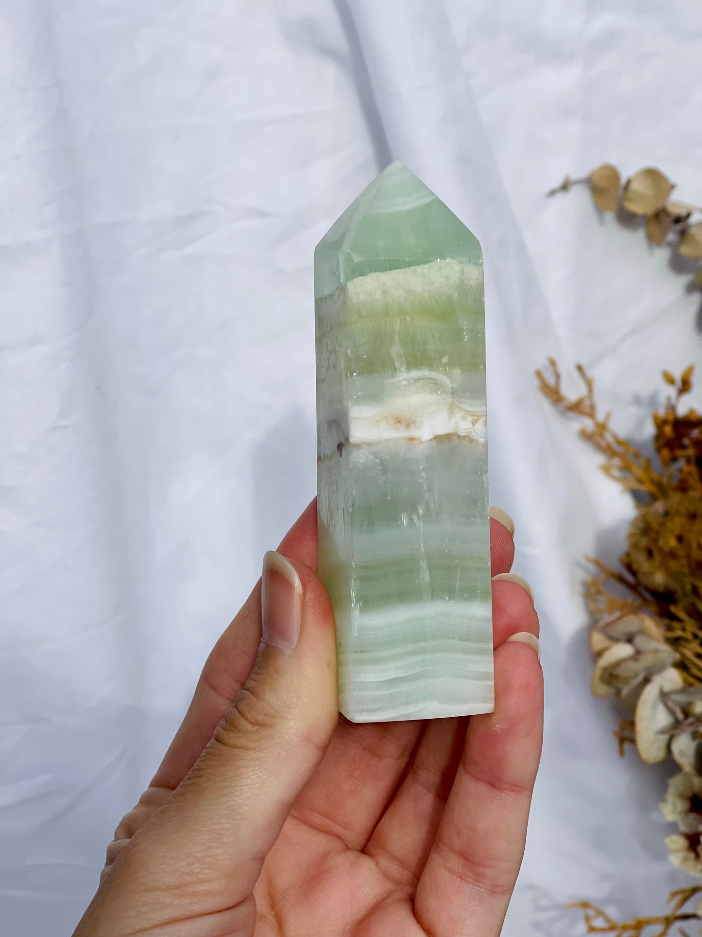 Pistachio Calcite Point D