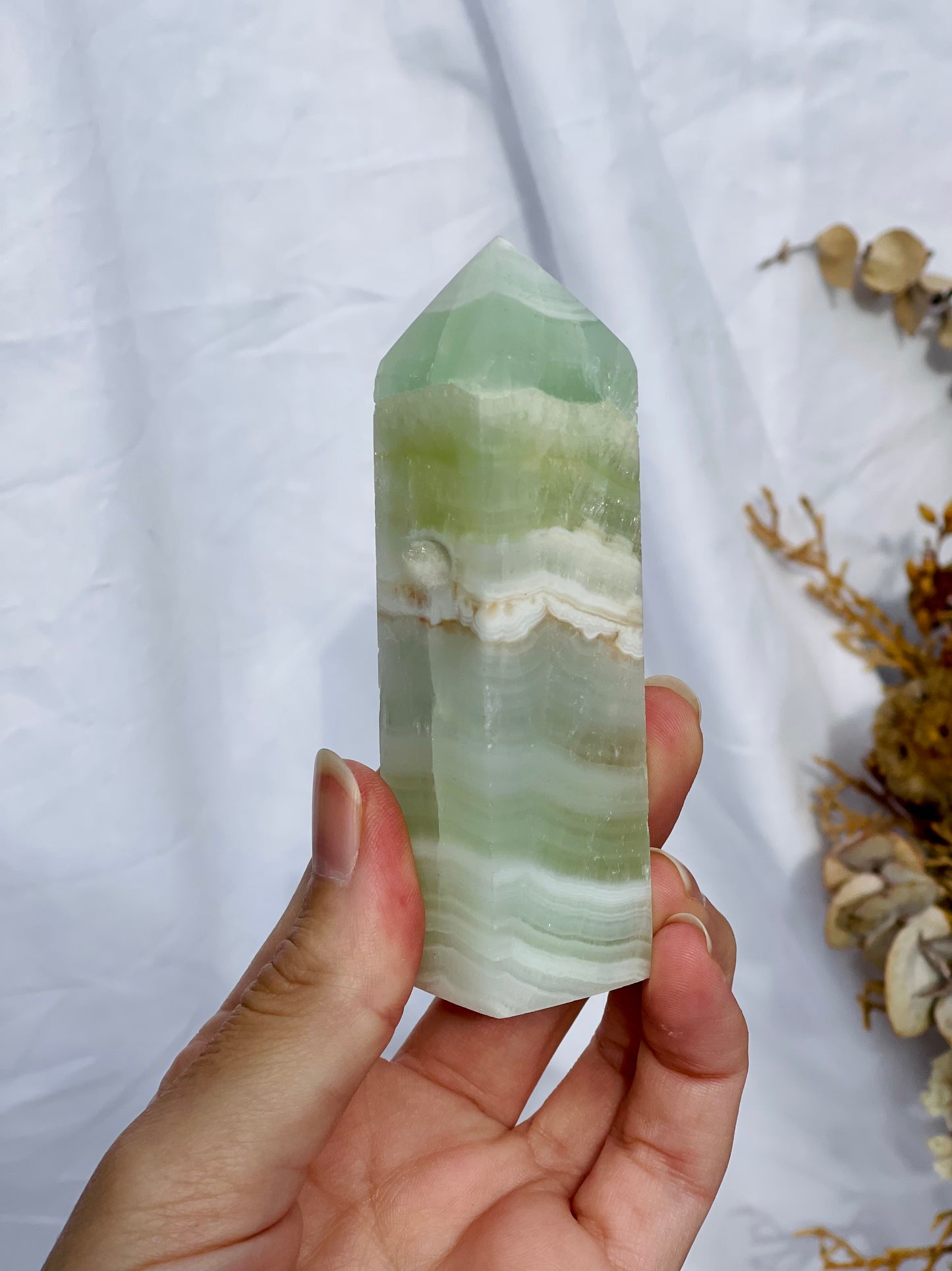 Pistachio Calcite Point D