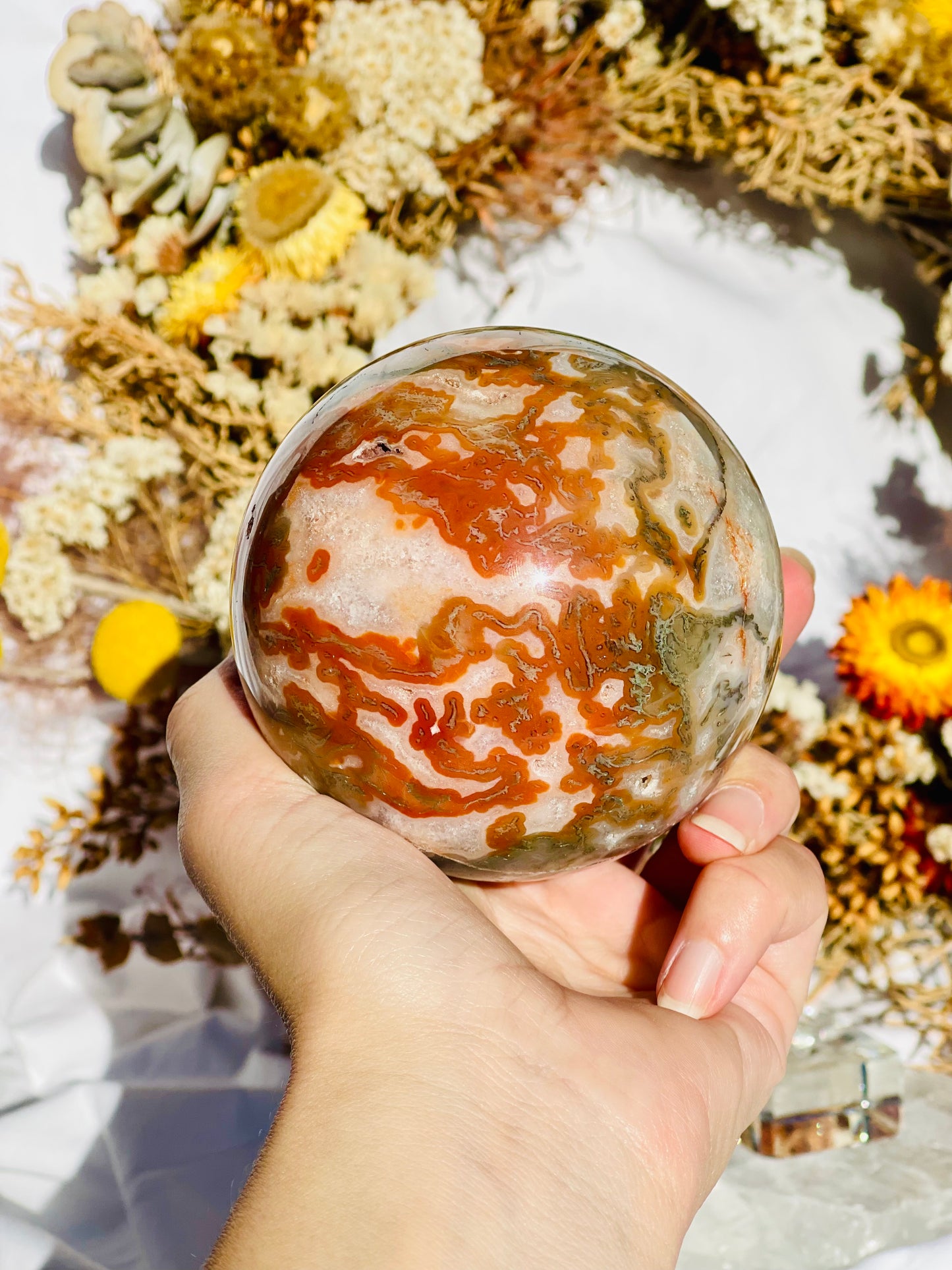 Red Moss Agate Sphere