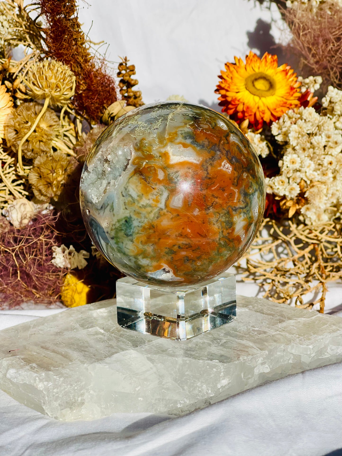 Red Moss Agate Sphere