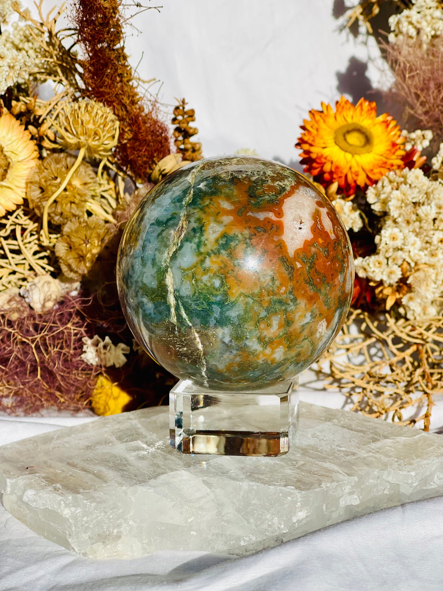 Red Moss Agate Sphere