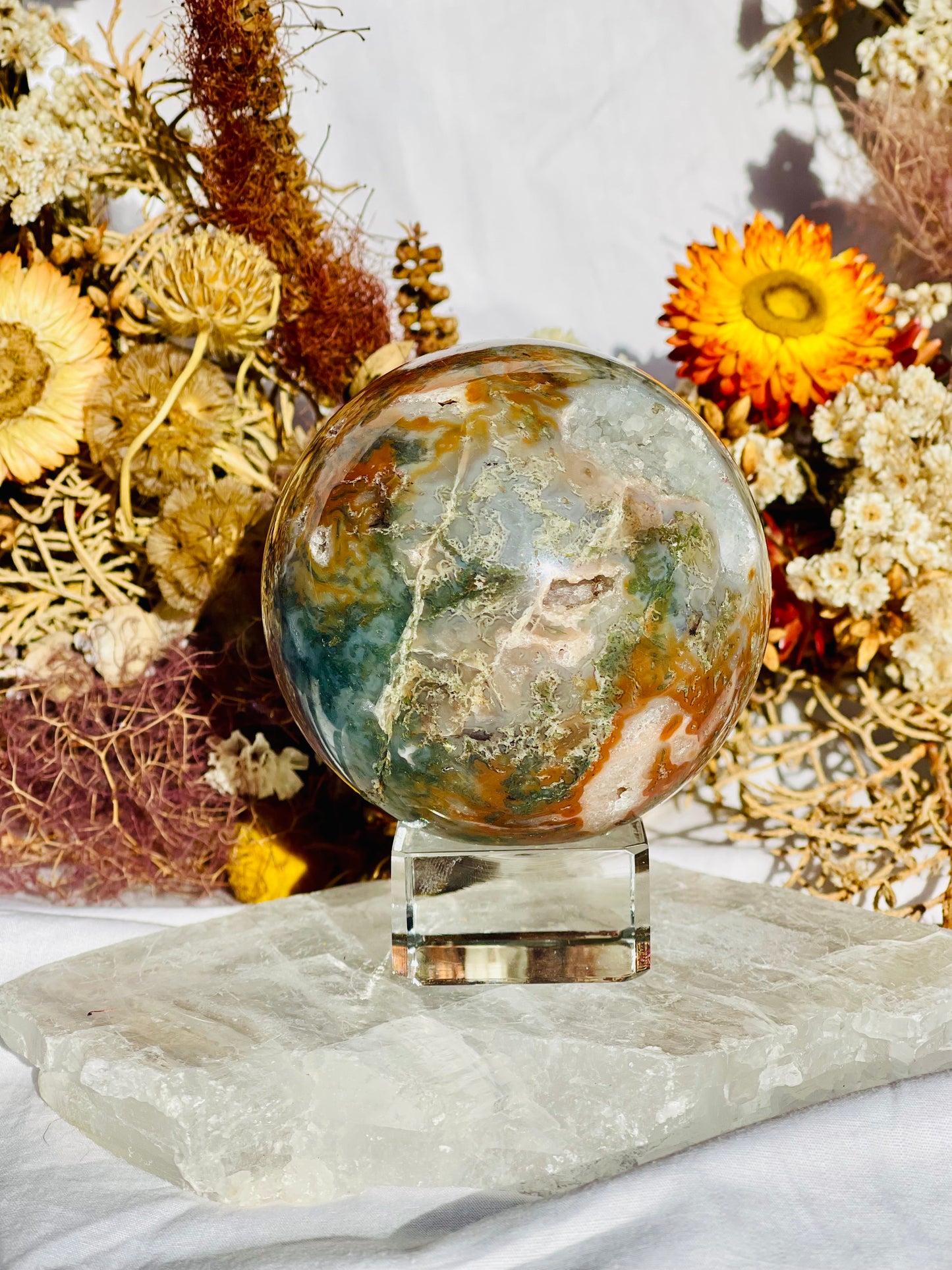 Red Moss Agate Sphere