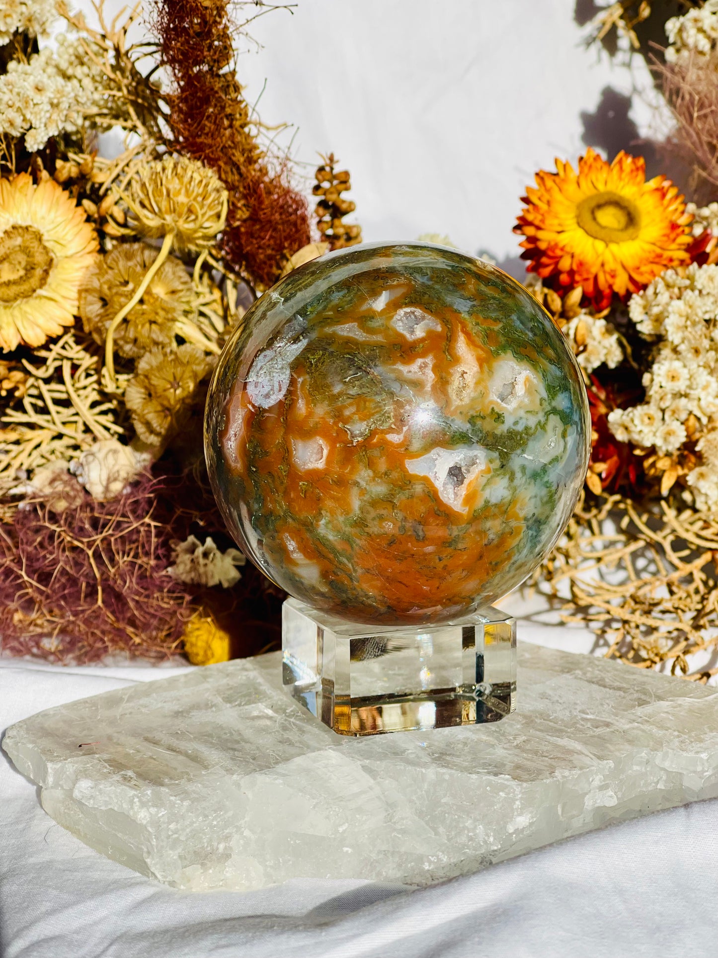 Red Moss Agate Sphere