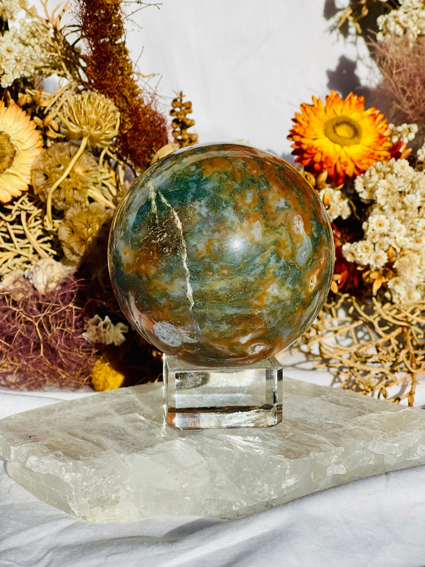 Red Moss Agate Sphere