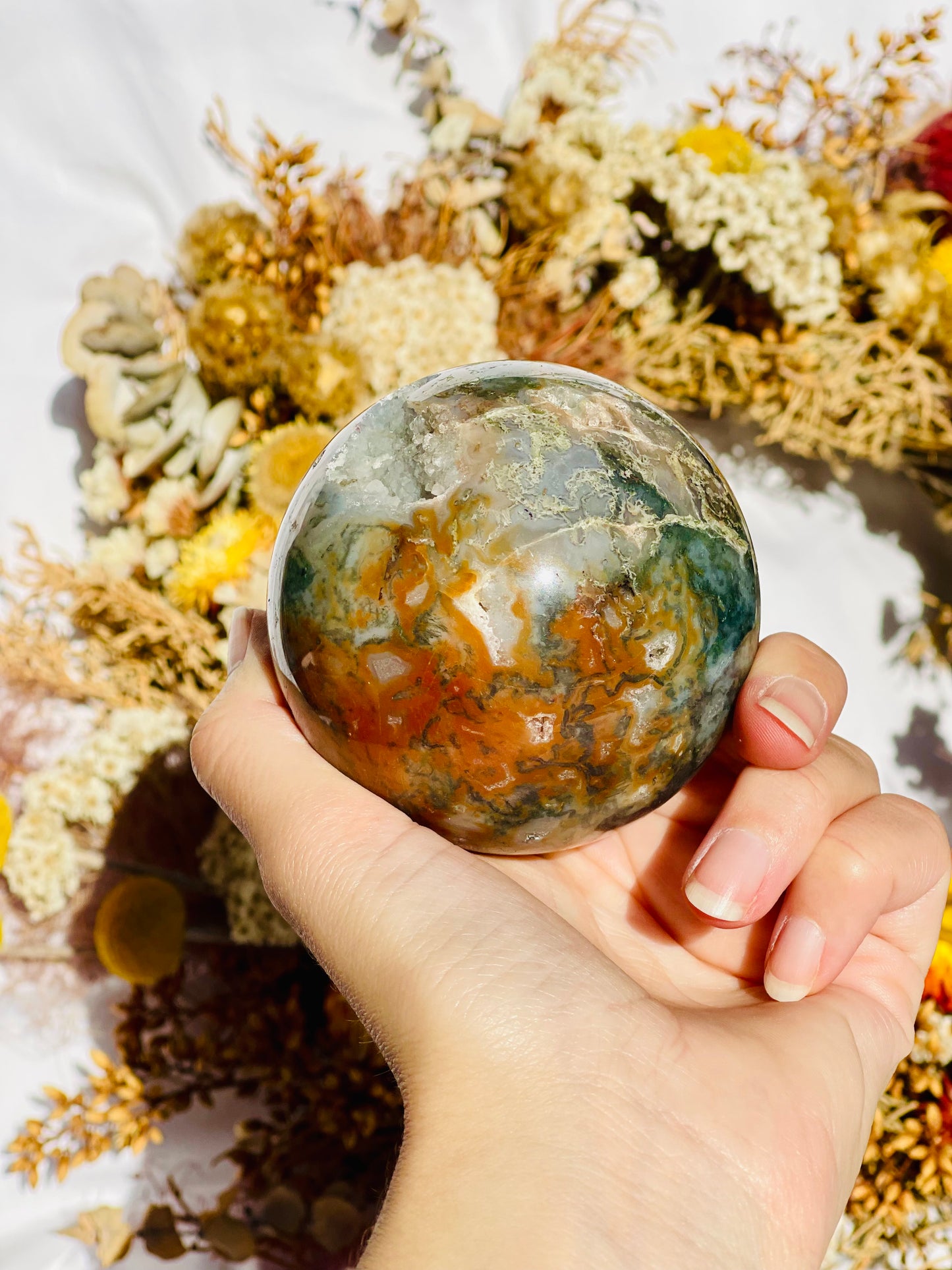 Red Moss Agate Sphere