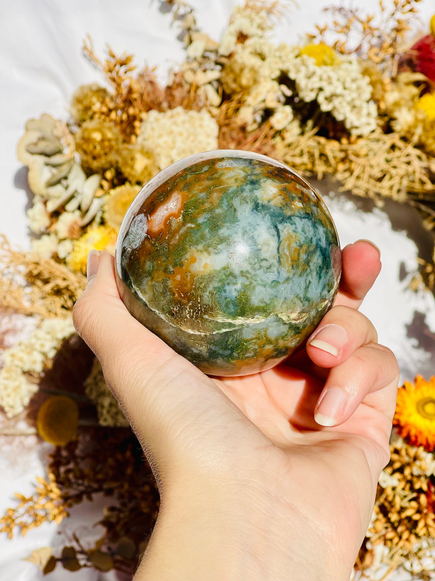 Red Moss Agate Sphere