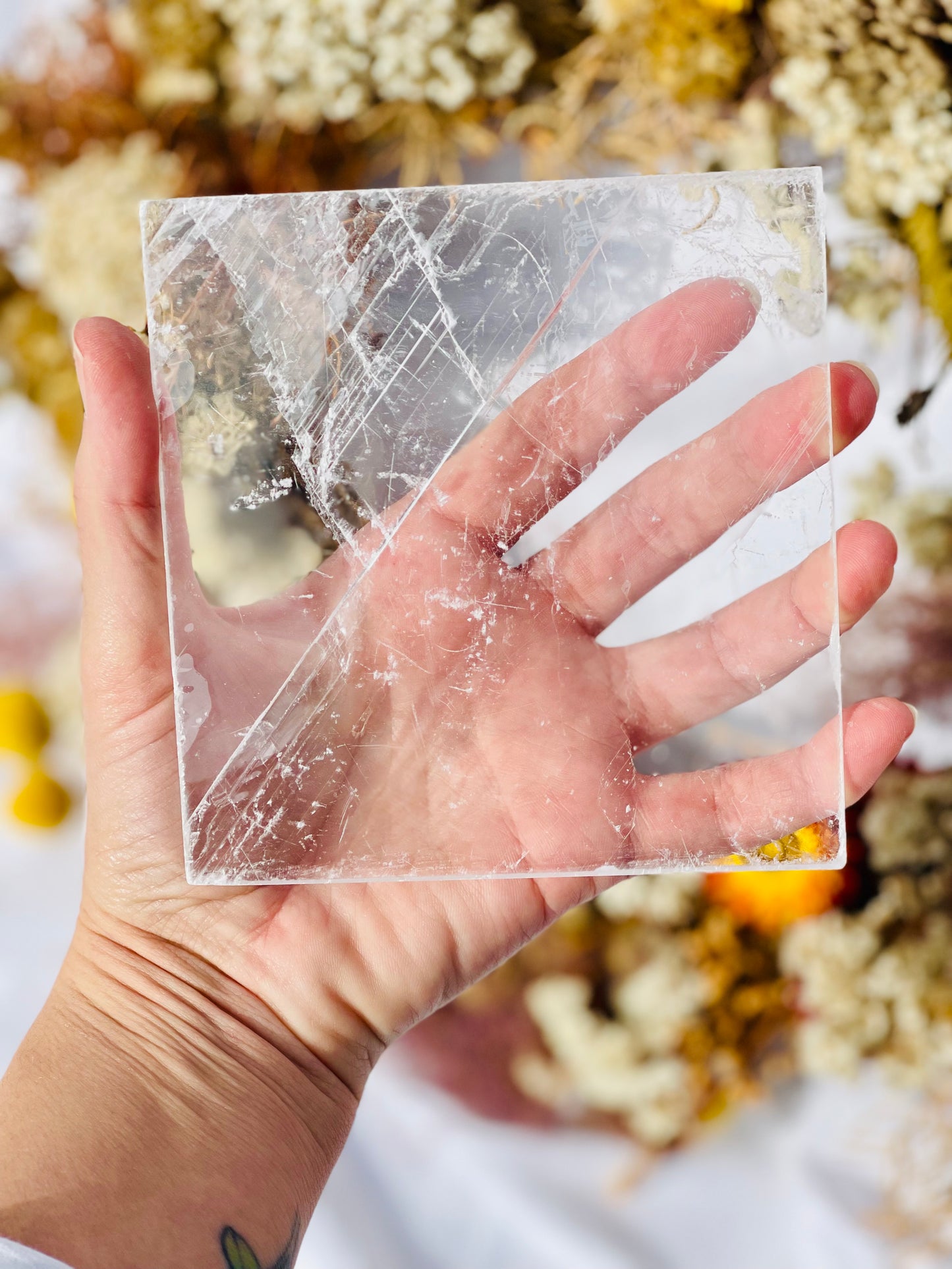 Selenite Square Plate