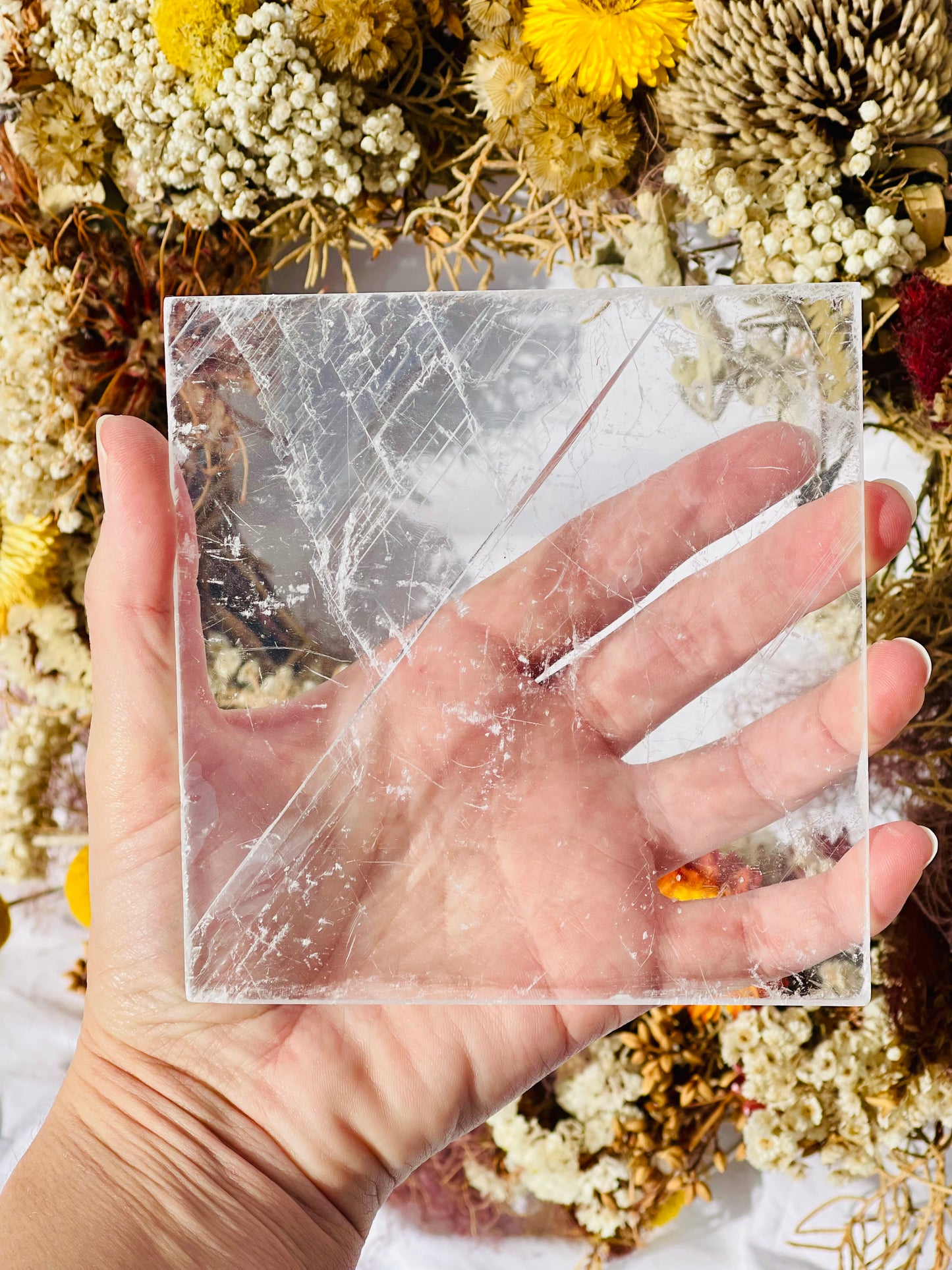 Selenite Square Plate
