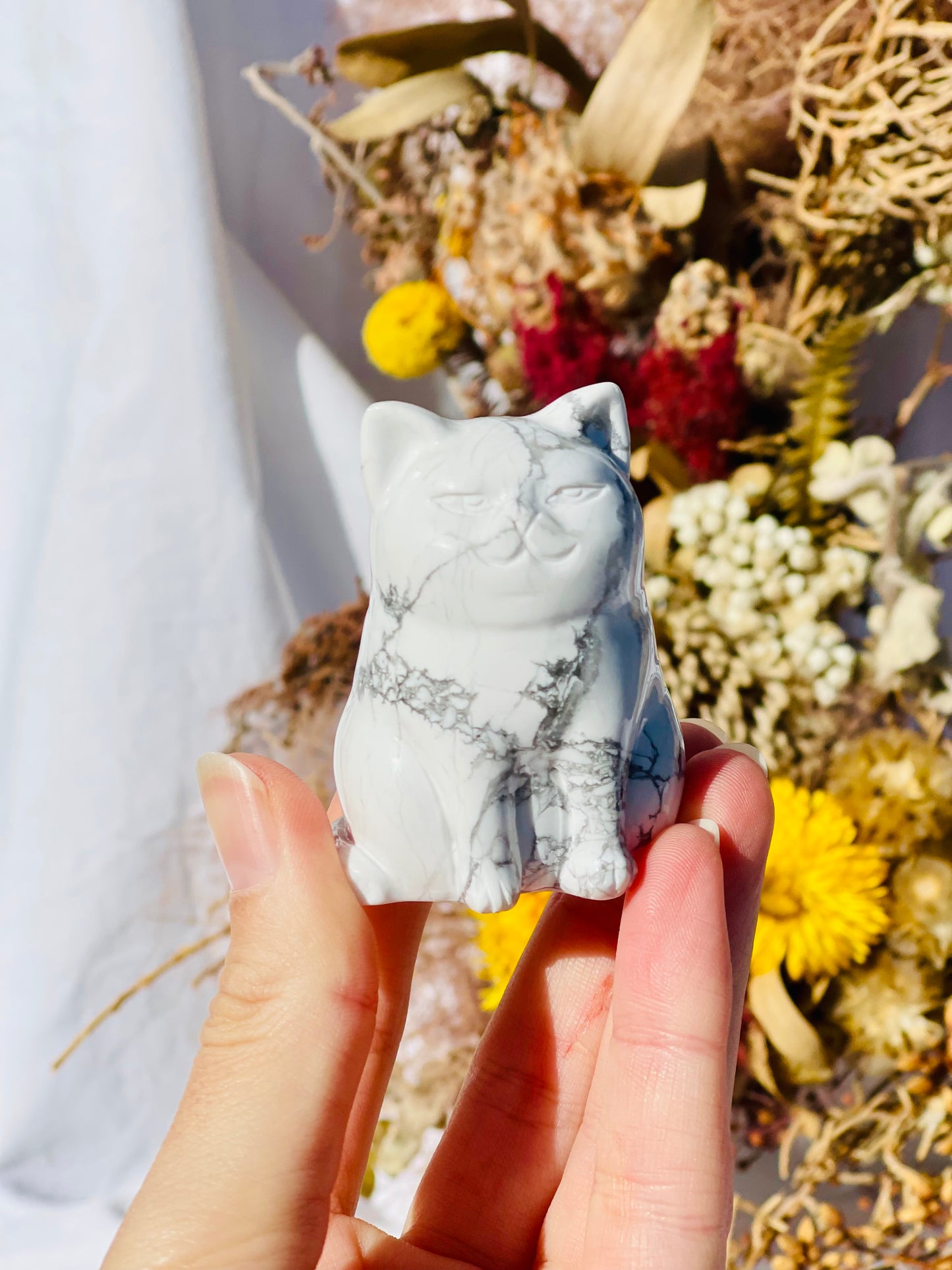 Howlite Chunky Cat #1