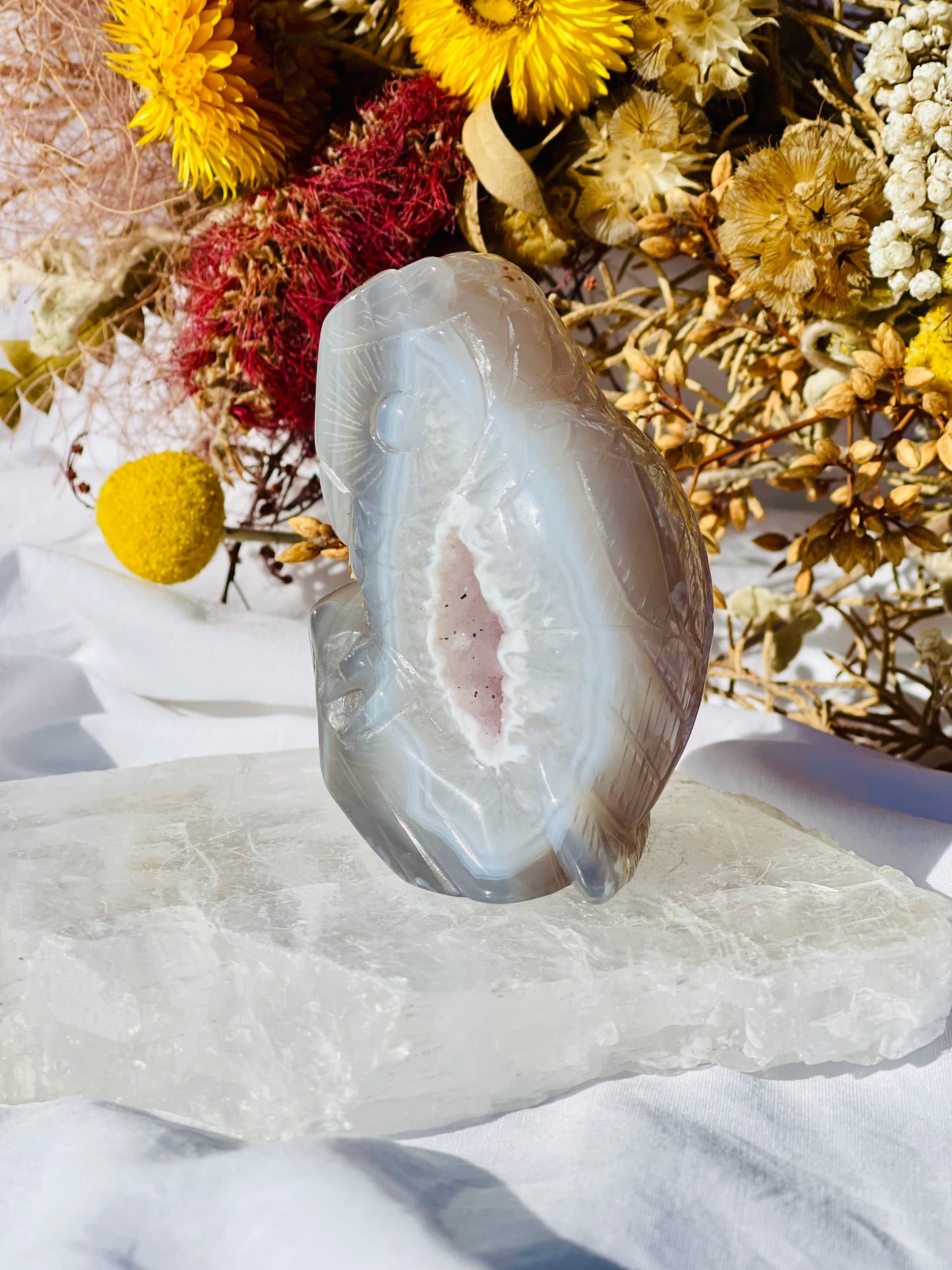 Druzy Agate Owl