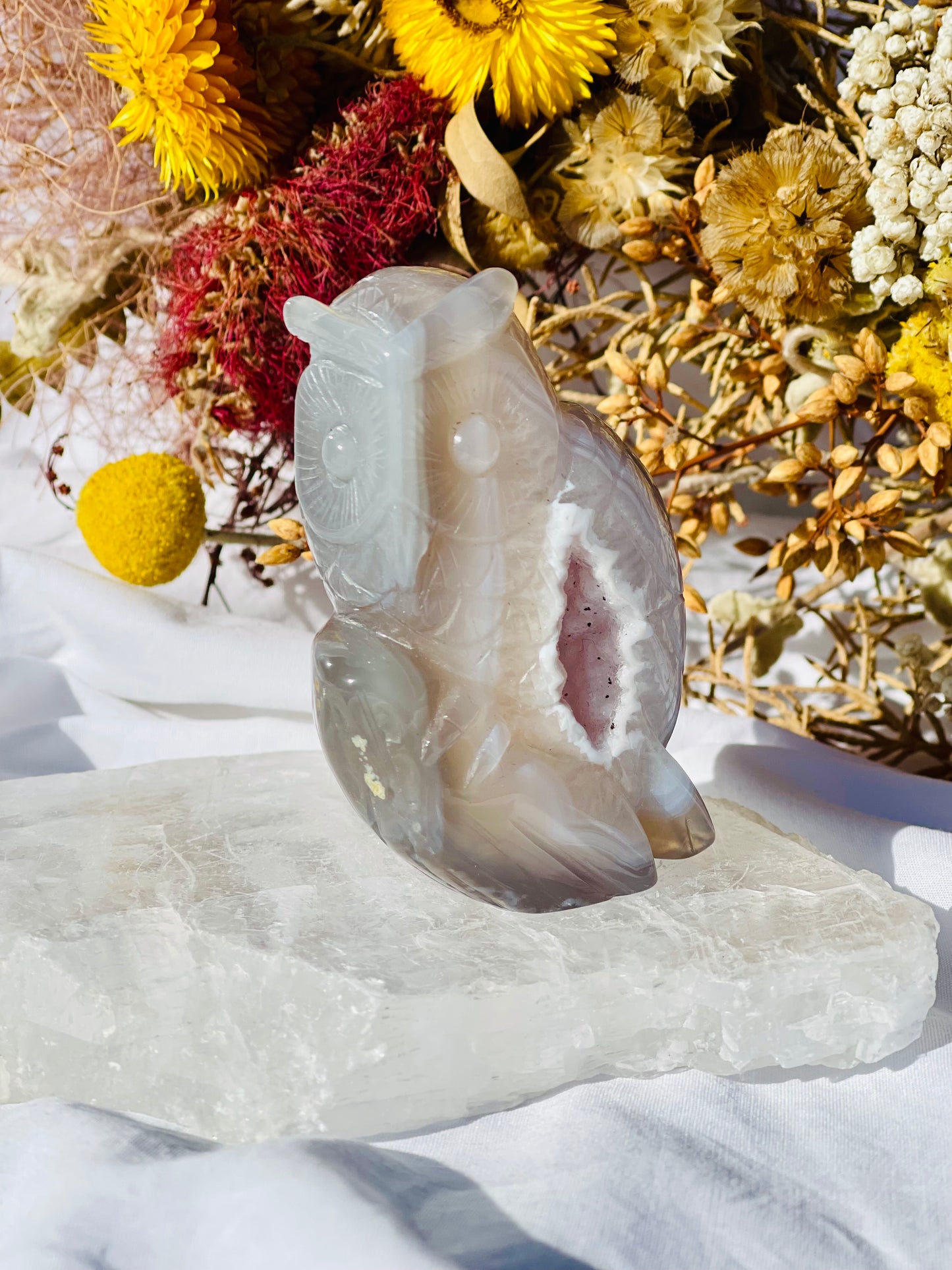 Druzy Agate Owl