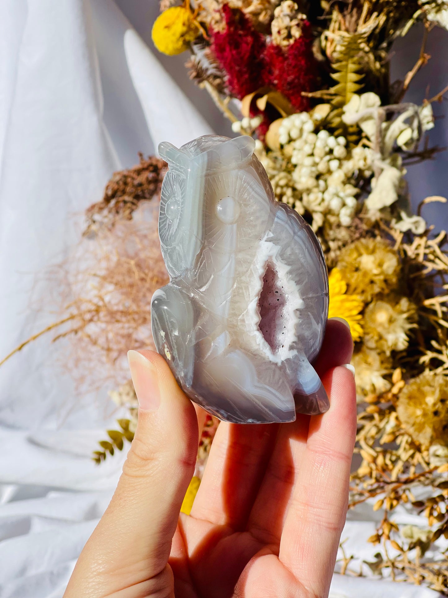 Druzy Agate Owl