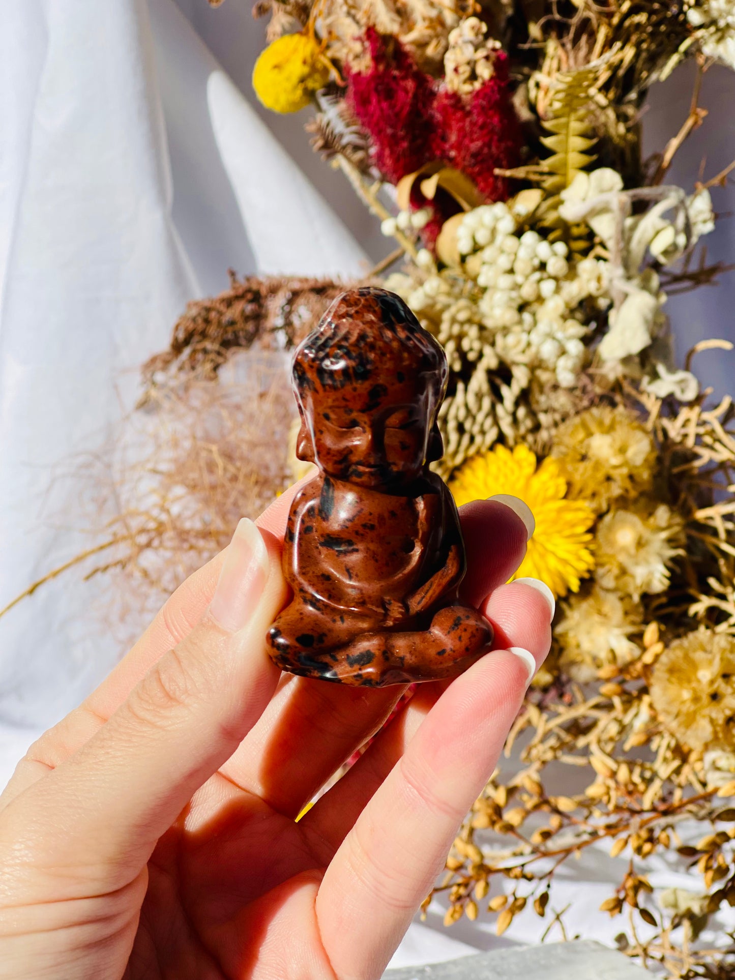 Mahogany Obsidian Buddha