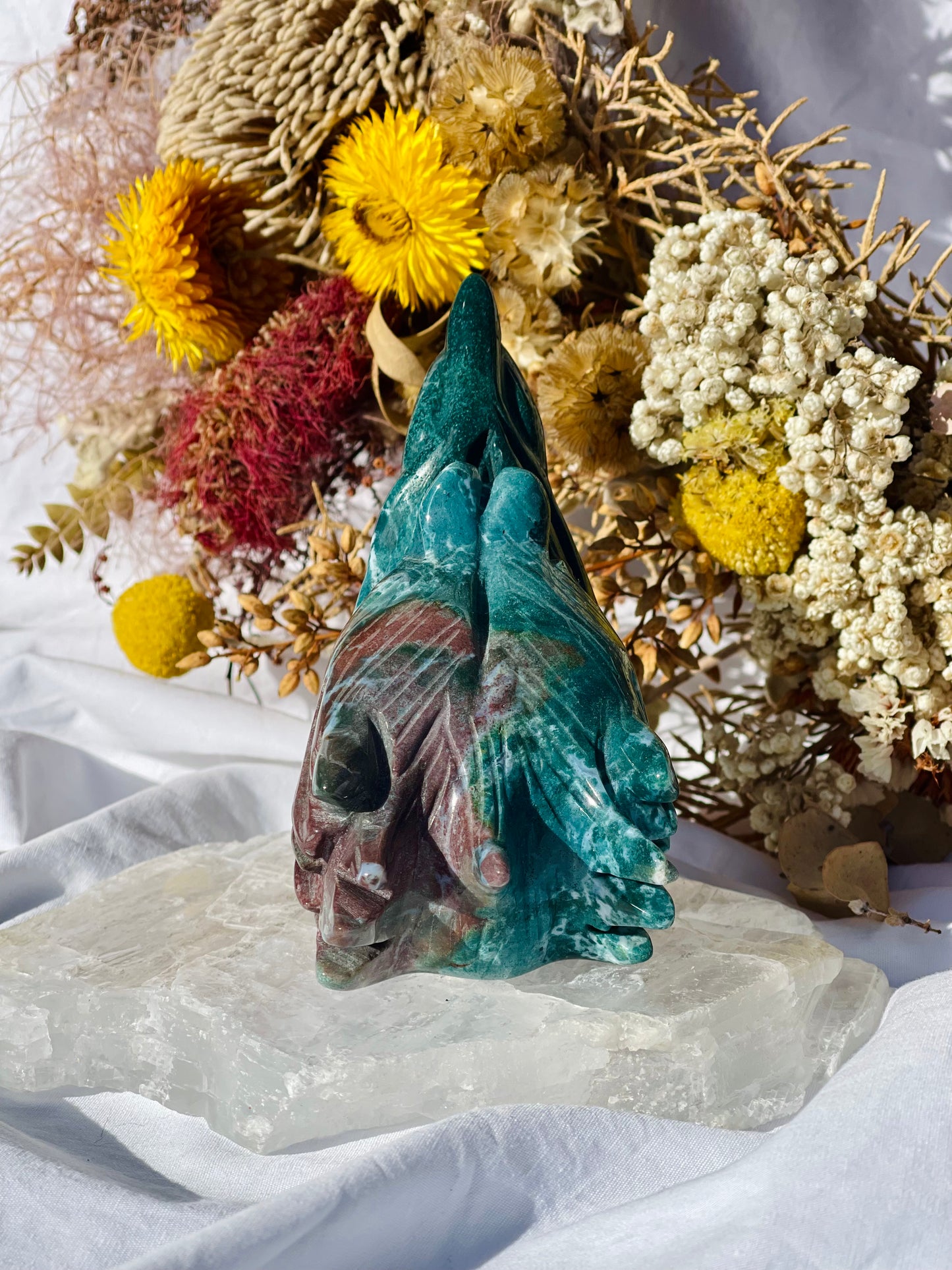 Ocean Jasper Wolf Head
