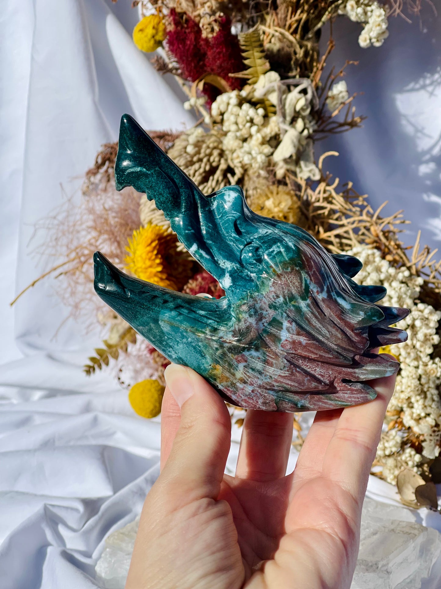 Ocean Jasper Wolf Head