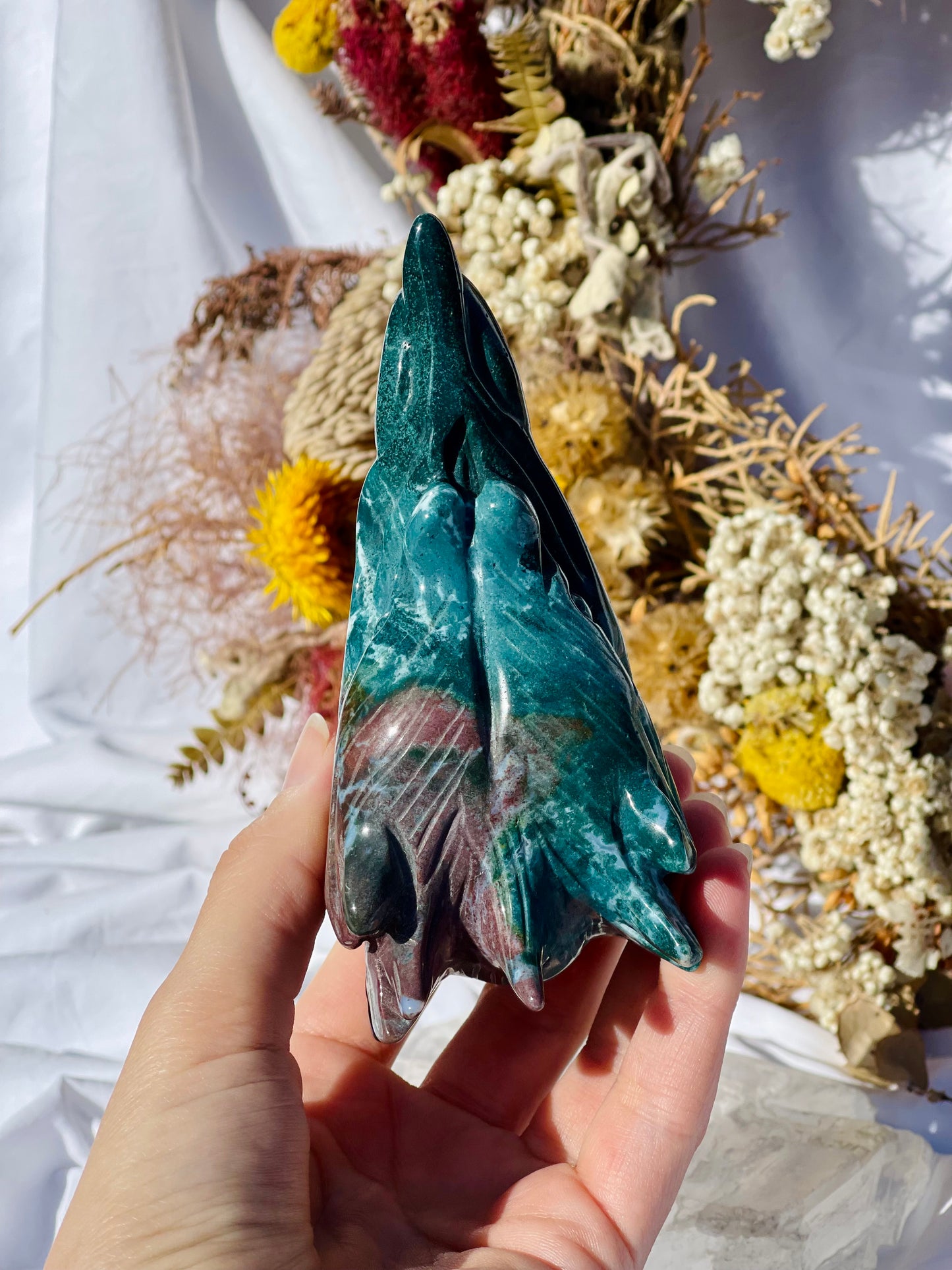 Ocean Jasper Wolf Head