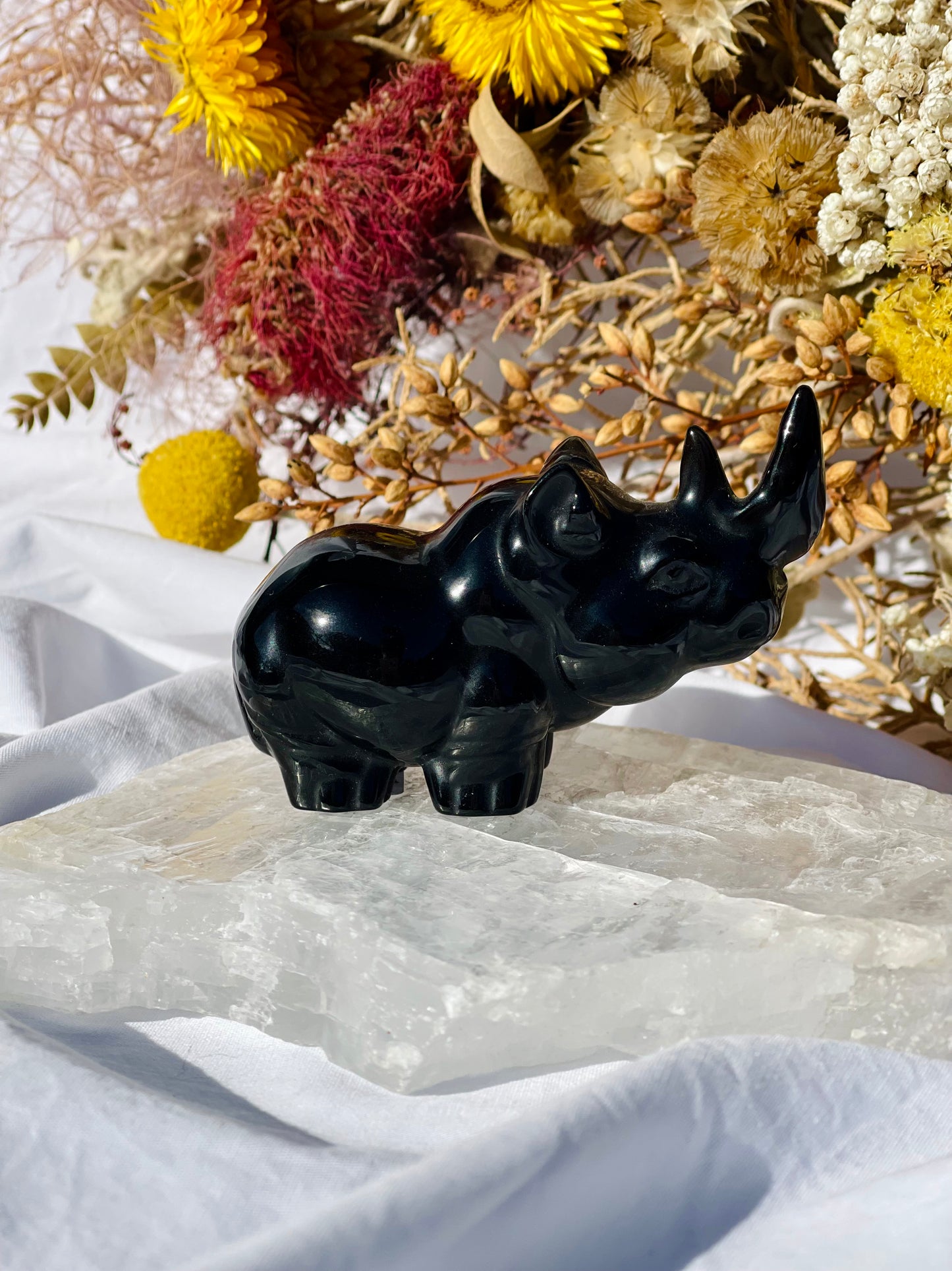 Black Obsidian Rhino