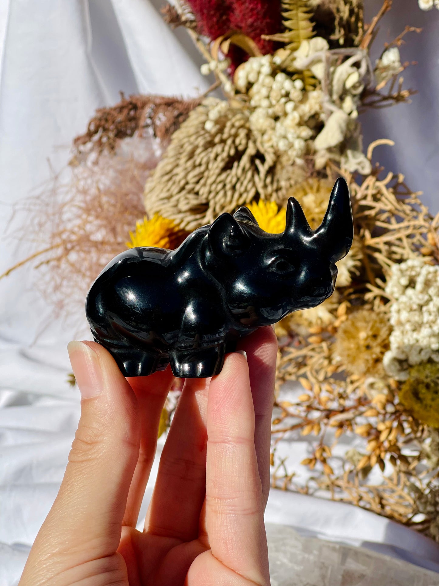 Black Obsidian Rhino
