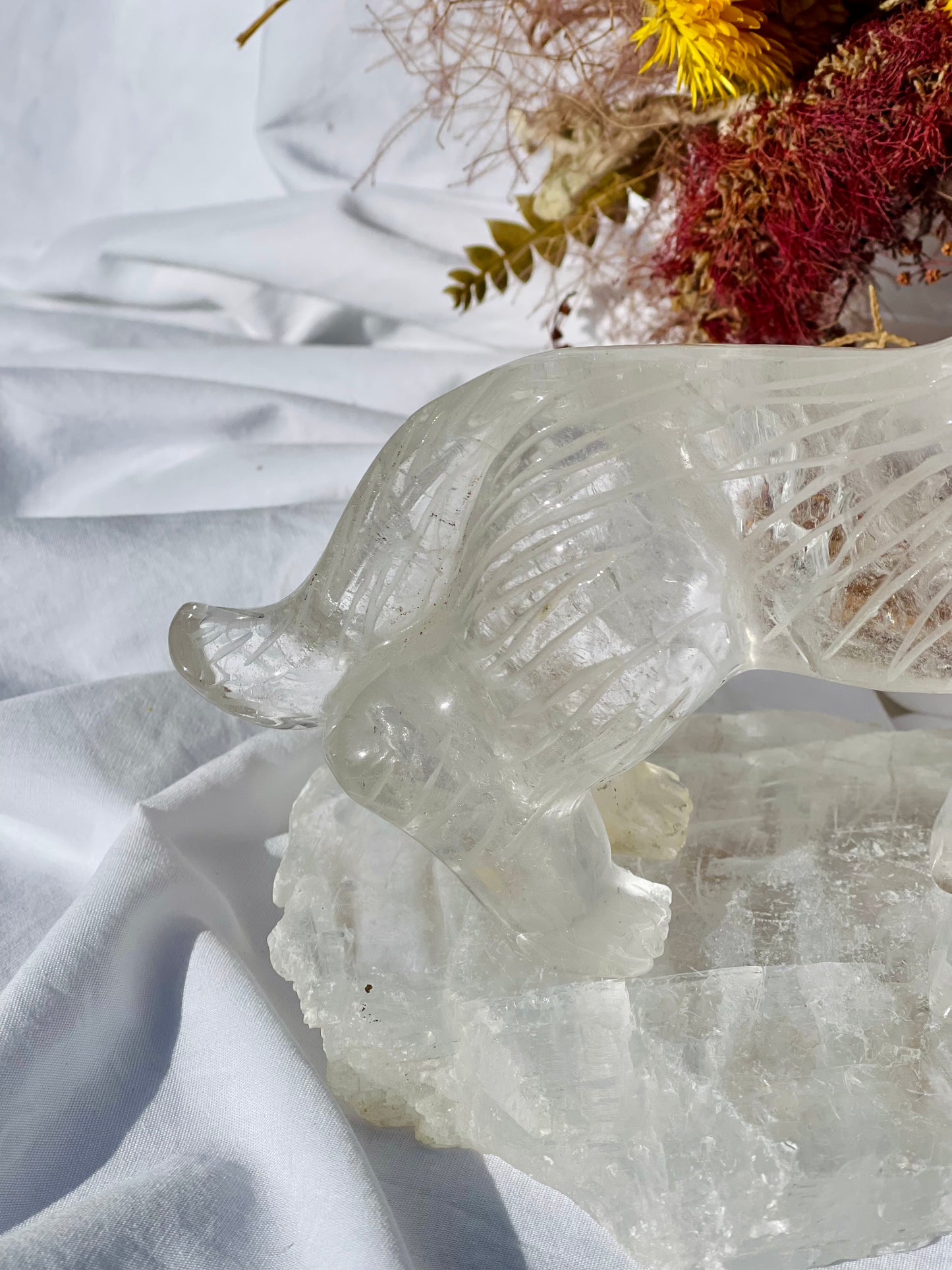 Clear Quartz Wolf