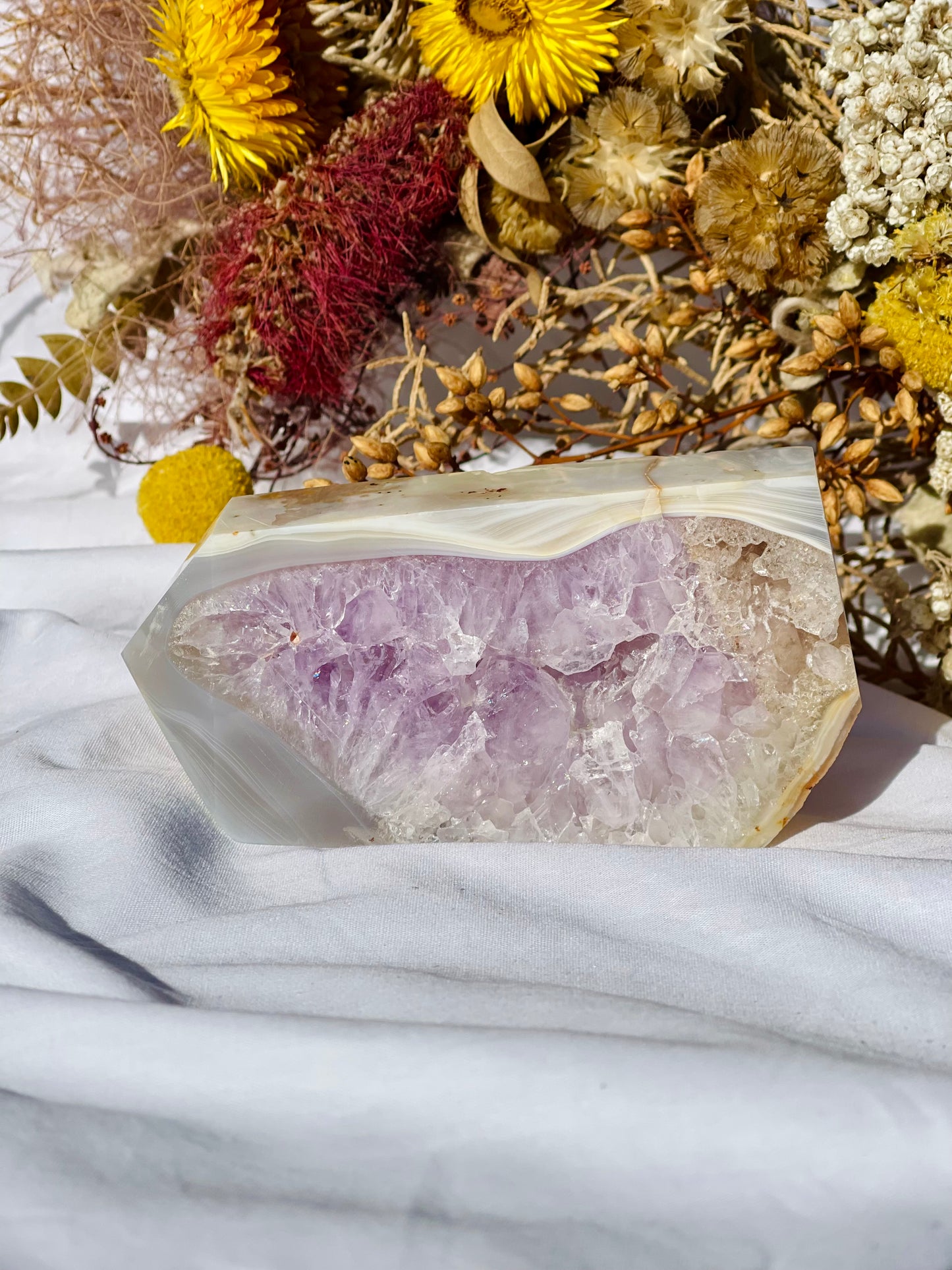 Amethyst & Agate Druzy Freeform