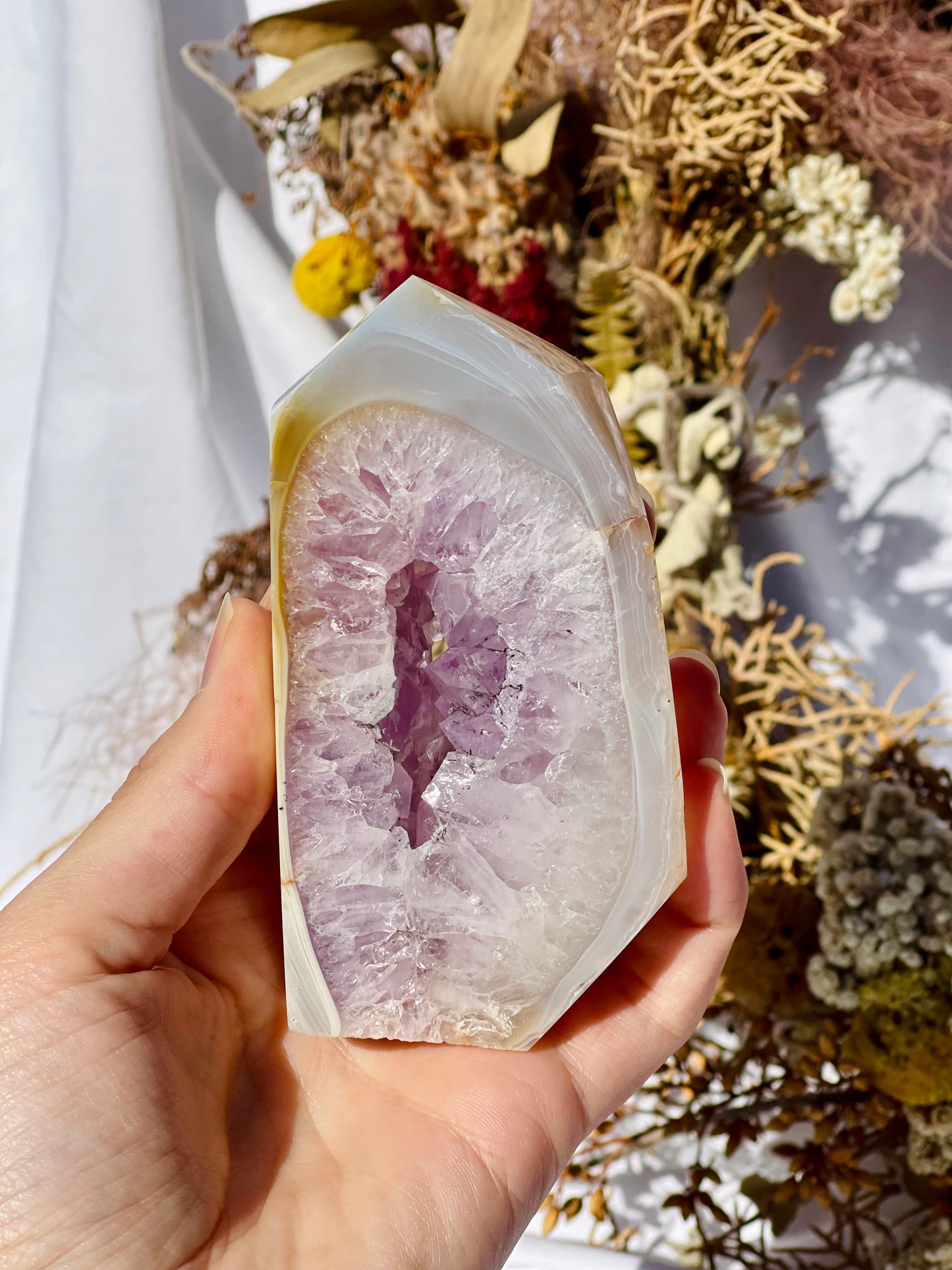 Amethyst & Agate Druzy Freeform