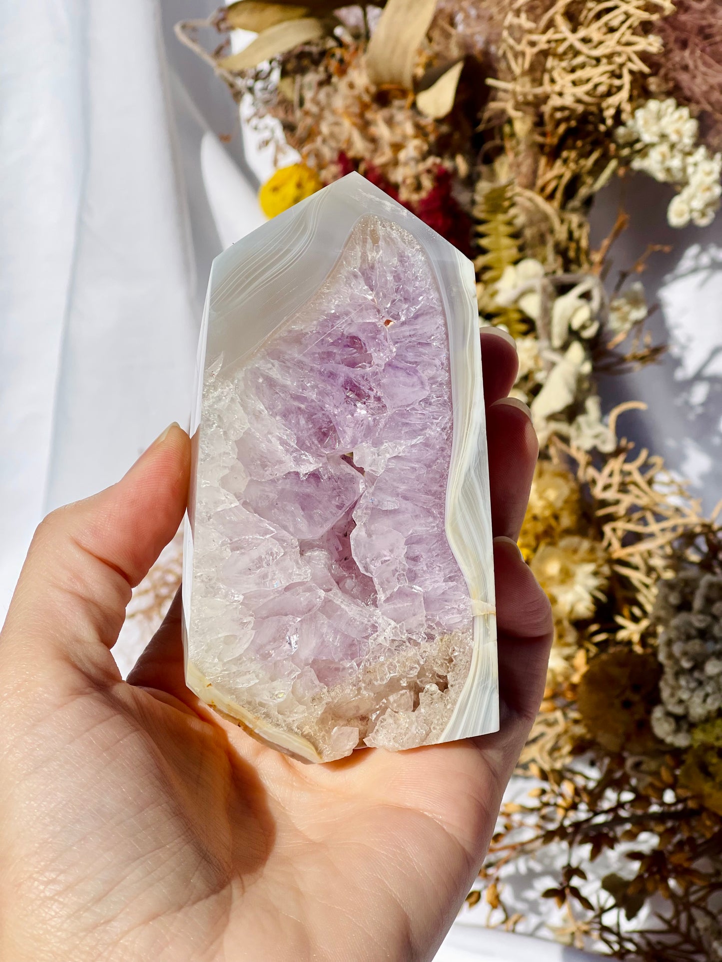 Amethyst & Agate Druzy Freeform