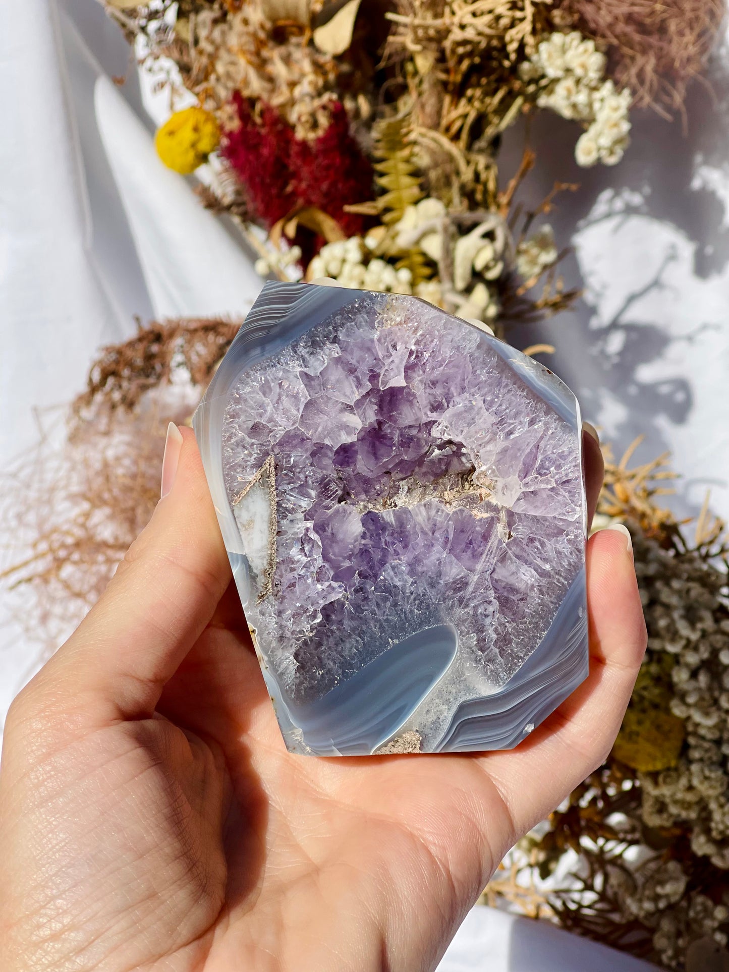 Amethyst & Agate Druzy Freeform