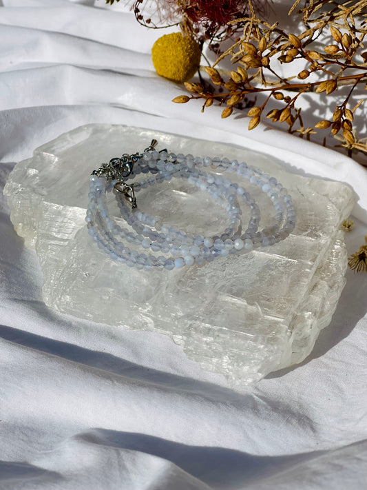 Blue Lace Agate Faceted Bracelet