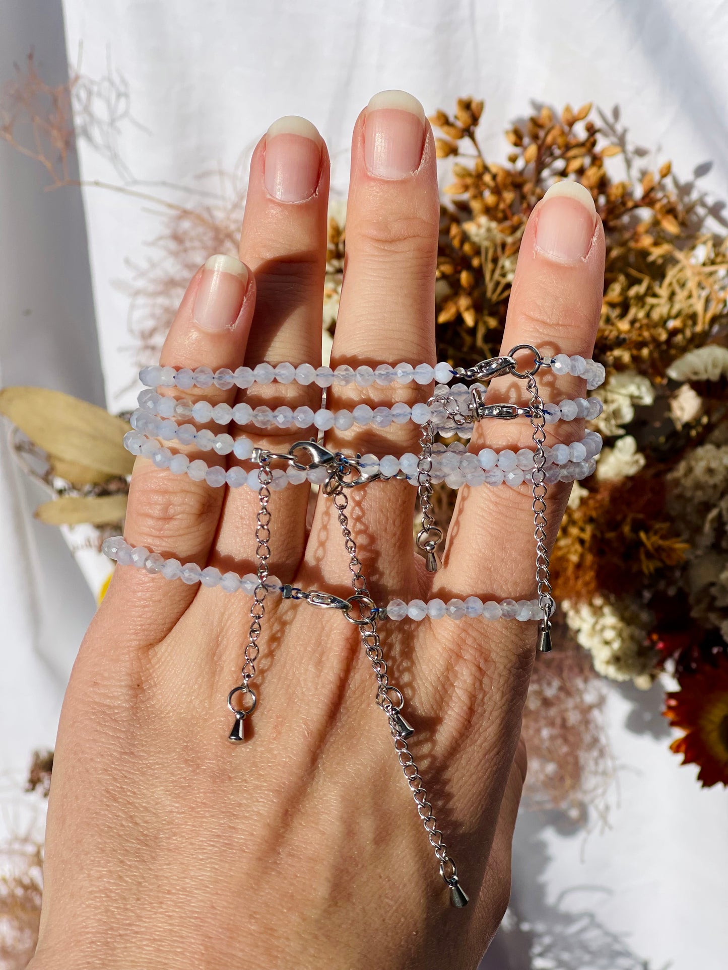 Blue Lace Agate Faceted Bracelet