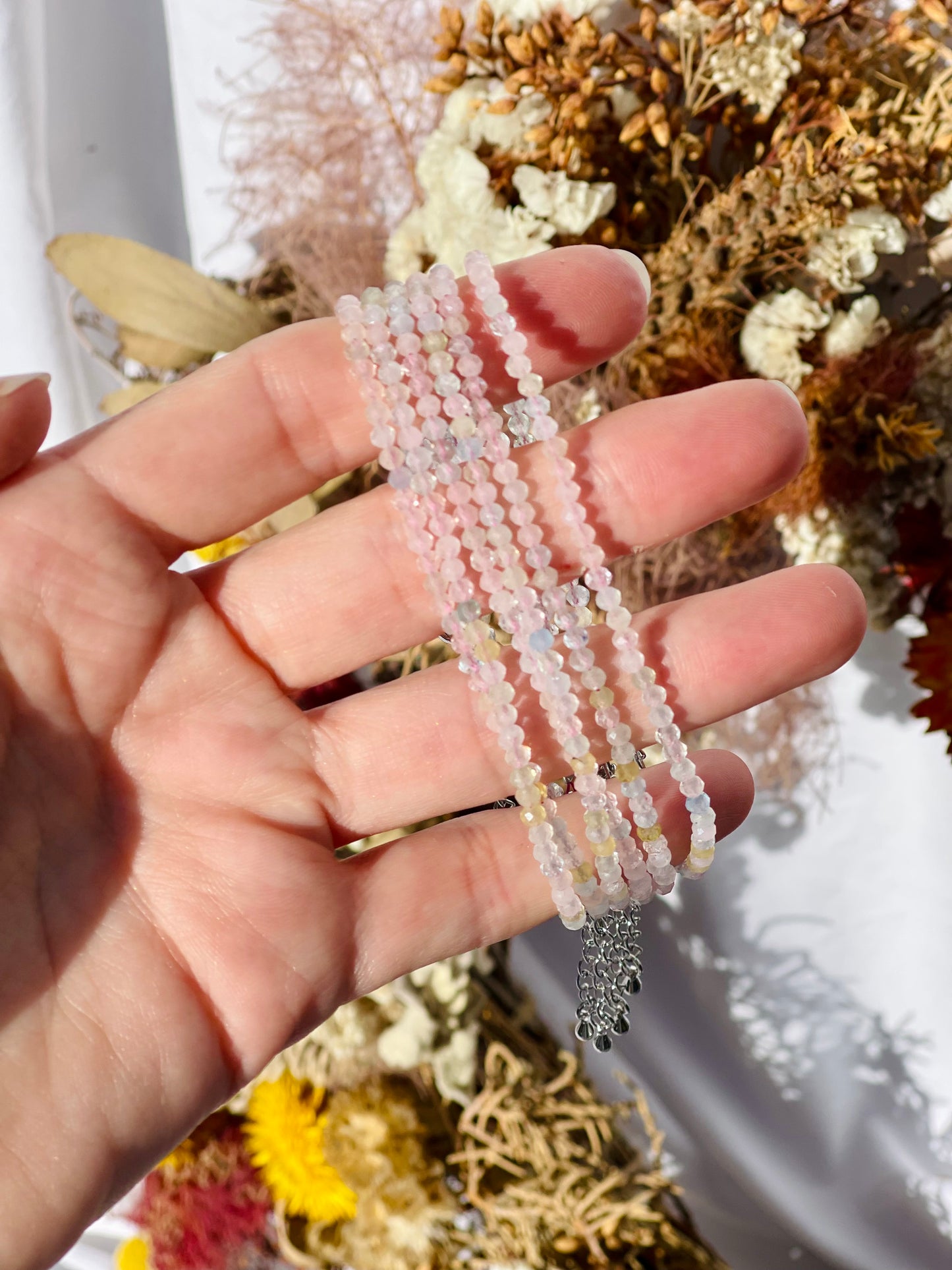 Morganite Faceted Bracelet