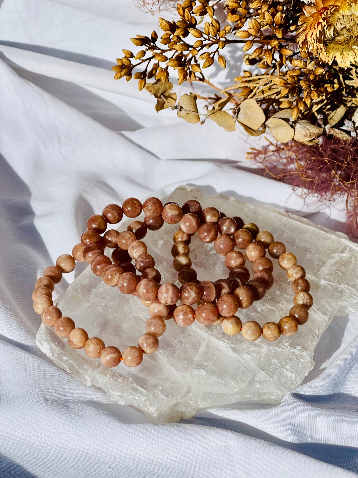 Peach Moonstone Bracelet