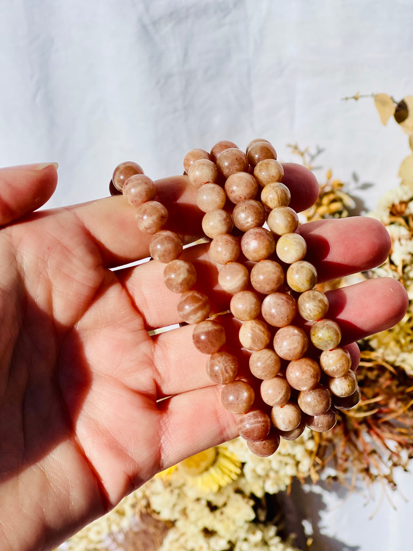 Peach Moonstone Bracelet