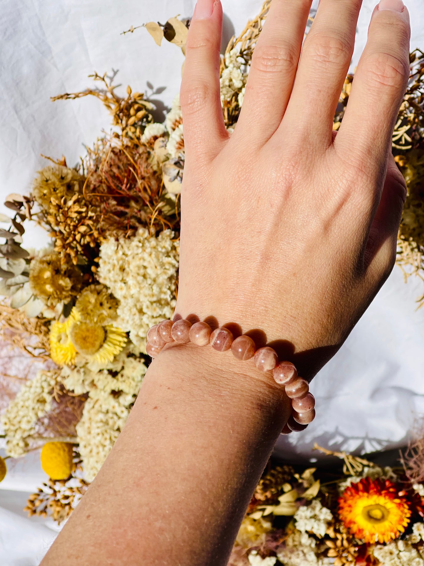 Peach Moonstone Bracelet