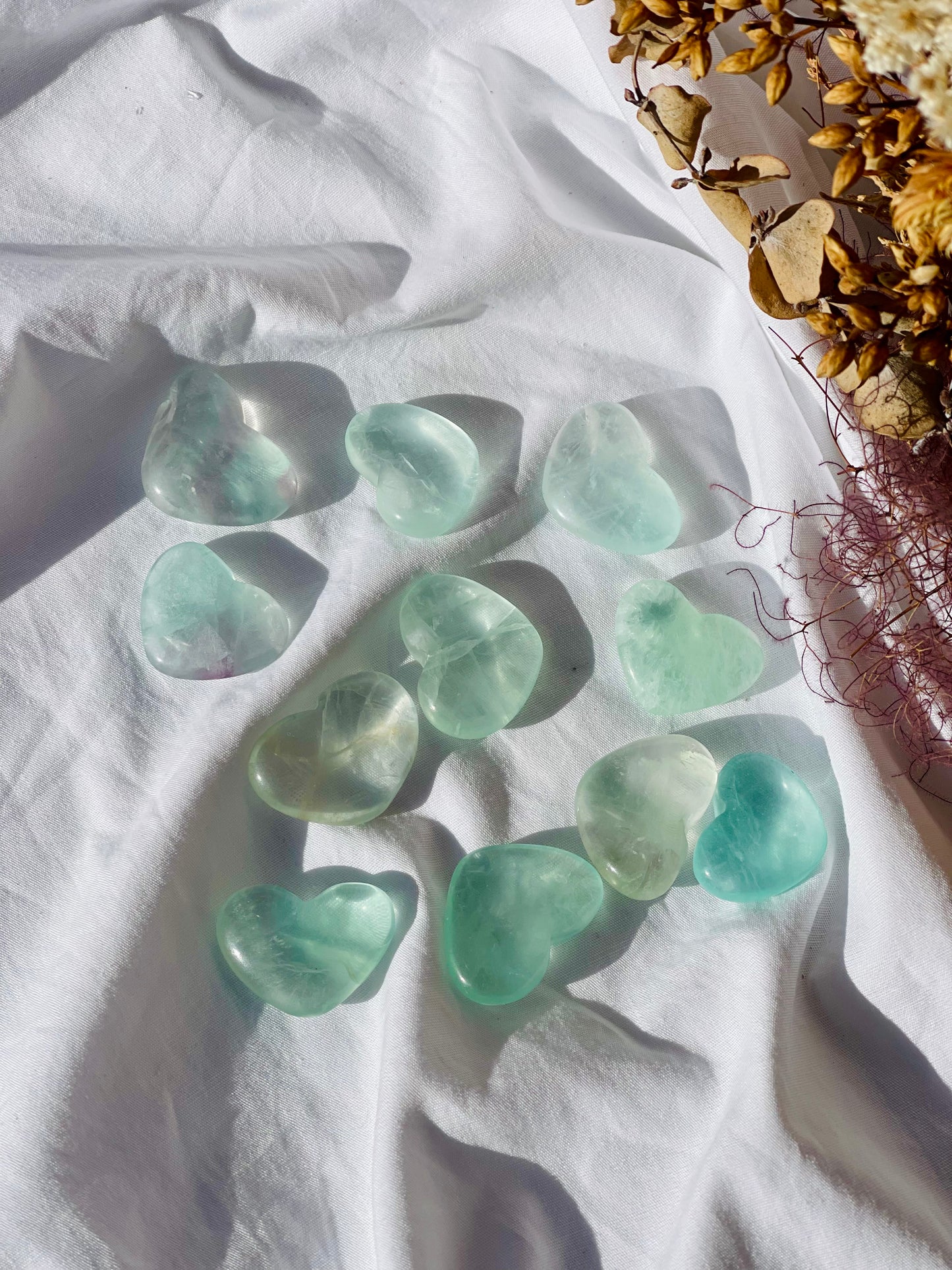 Green Fluorite Mini Heart