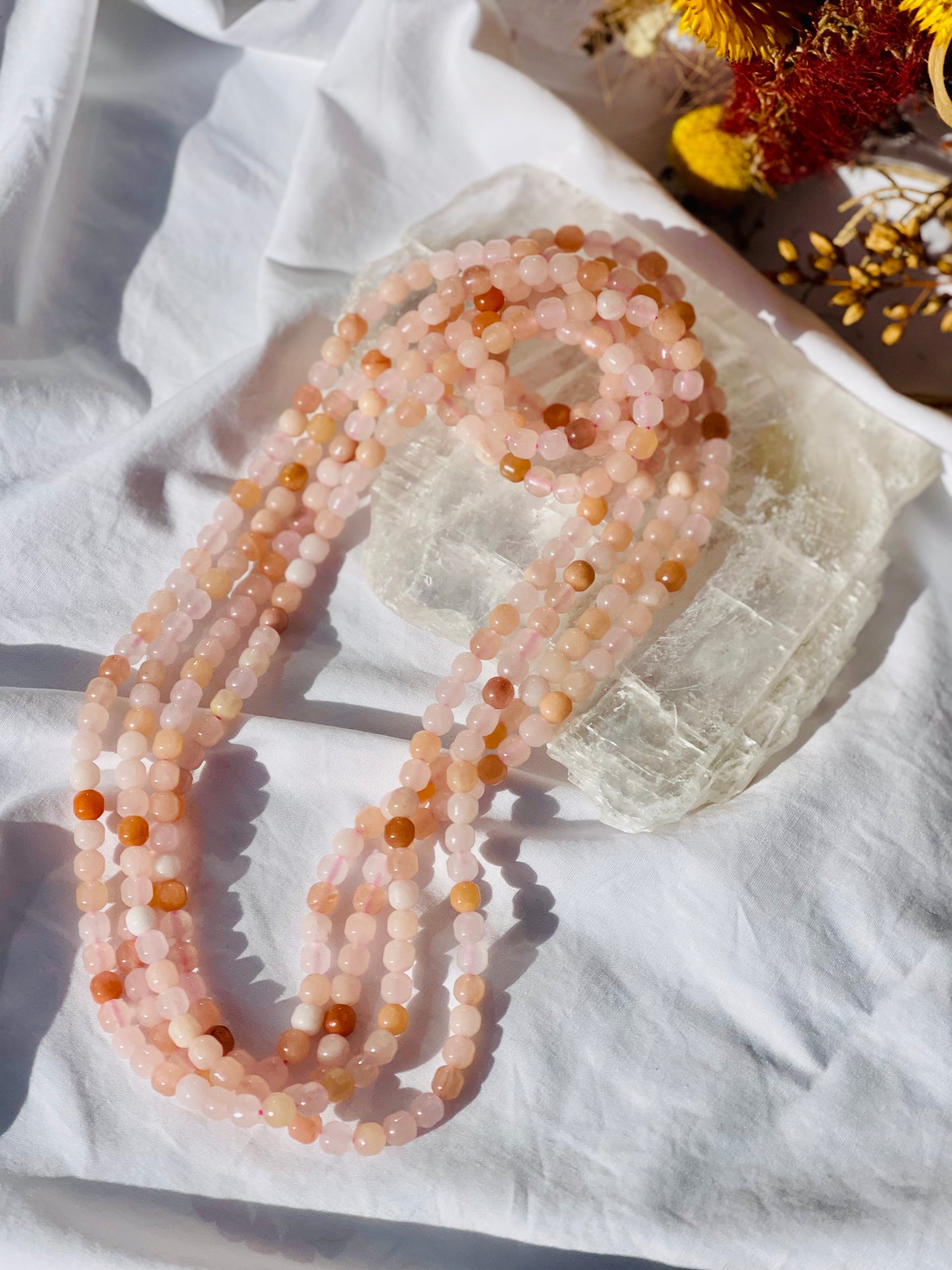 Pink Jade Wrap Bracelet