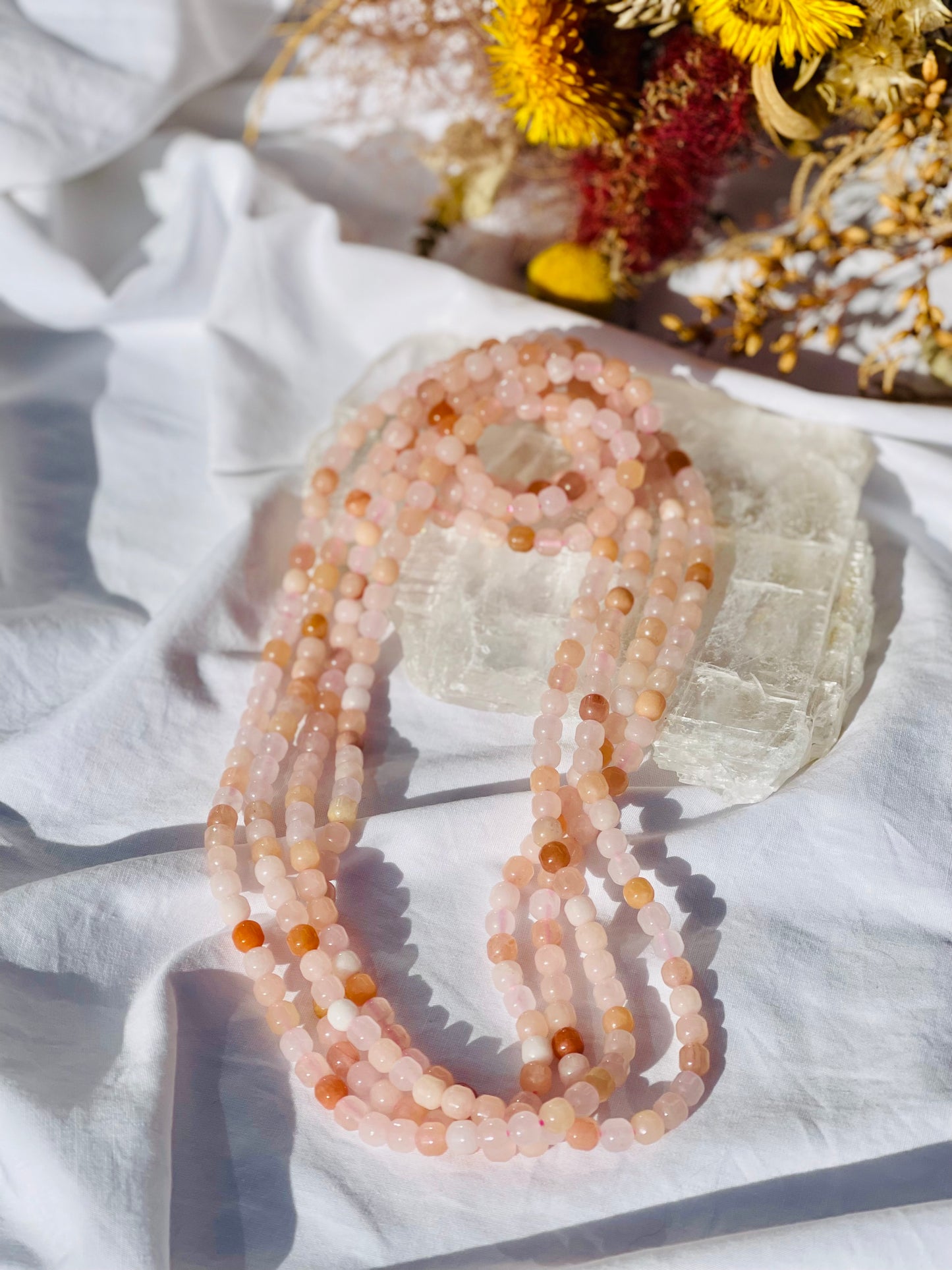 Pink Jade Wrap Bracelet