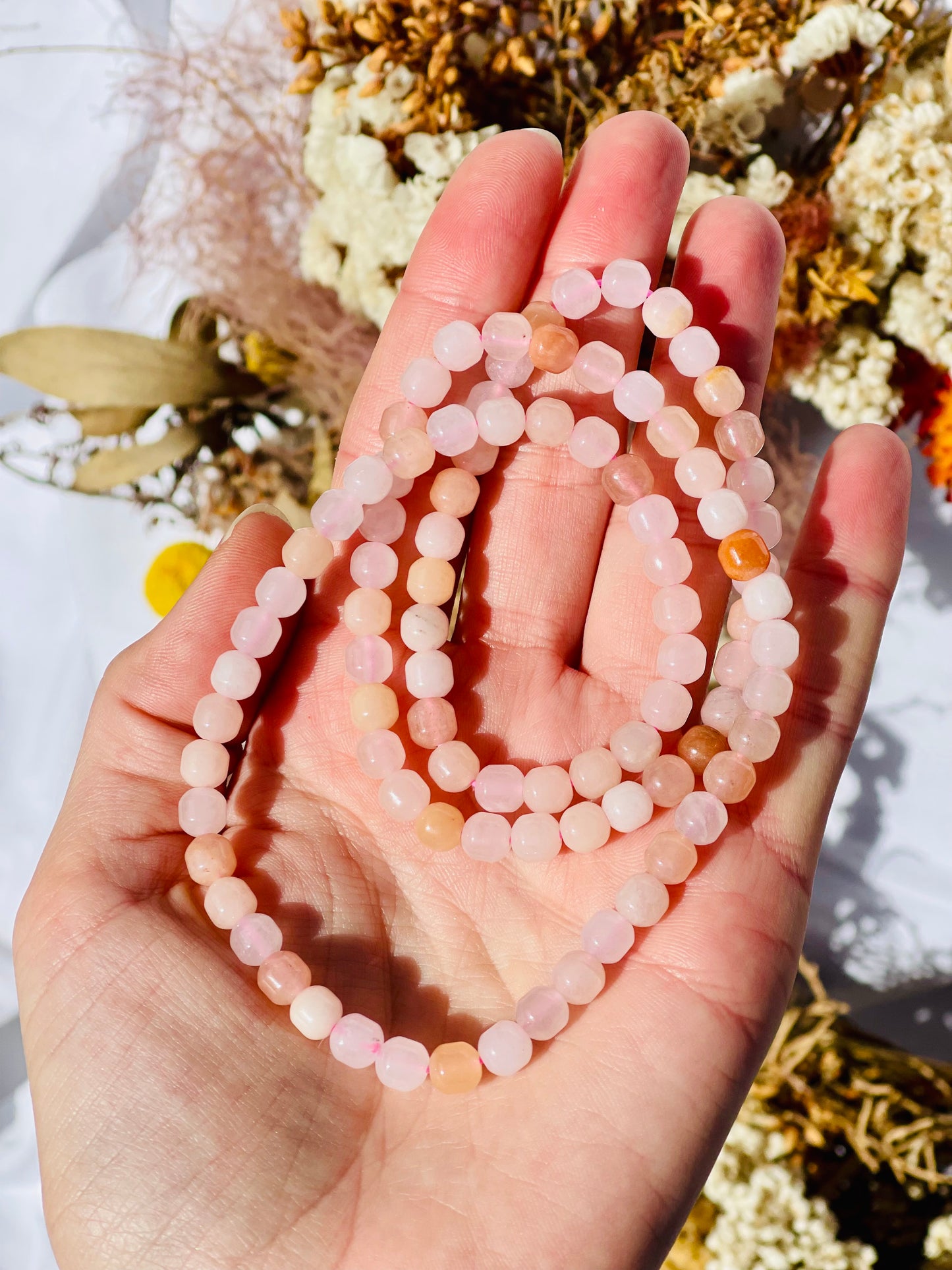Pink Jade Wrap Bracelet