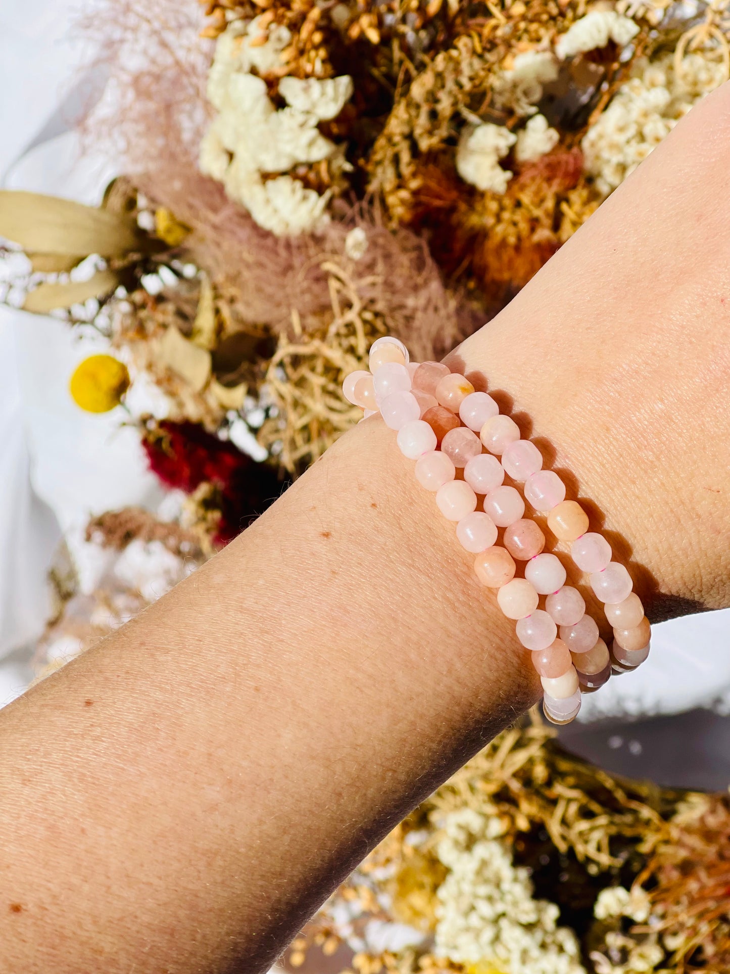 Pink Jade Wrap Bracelet