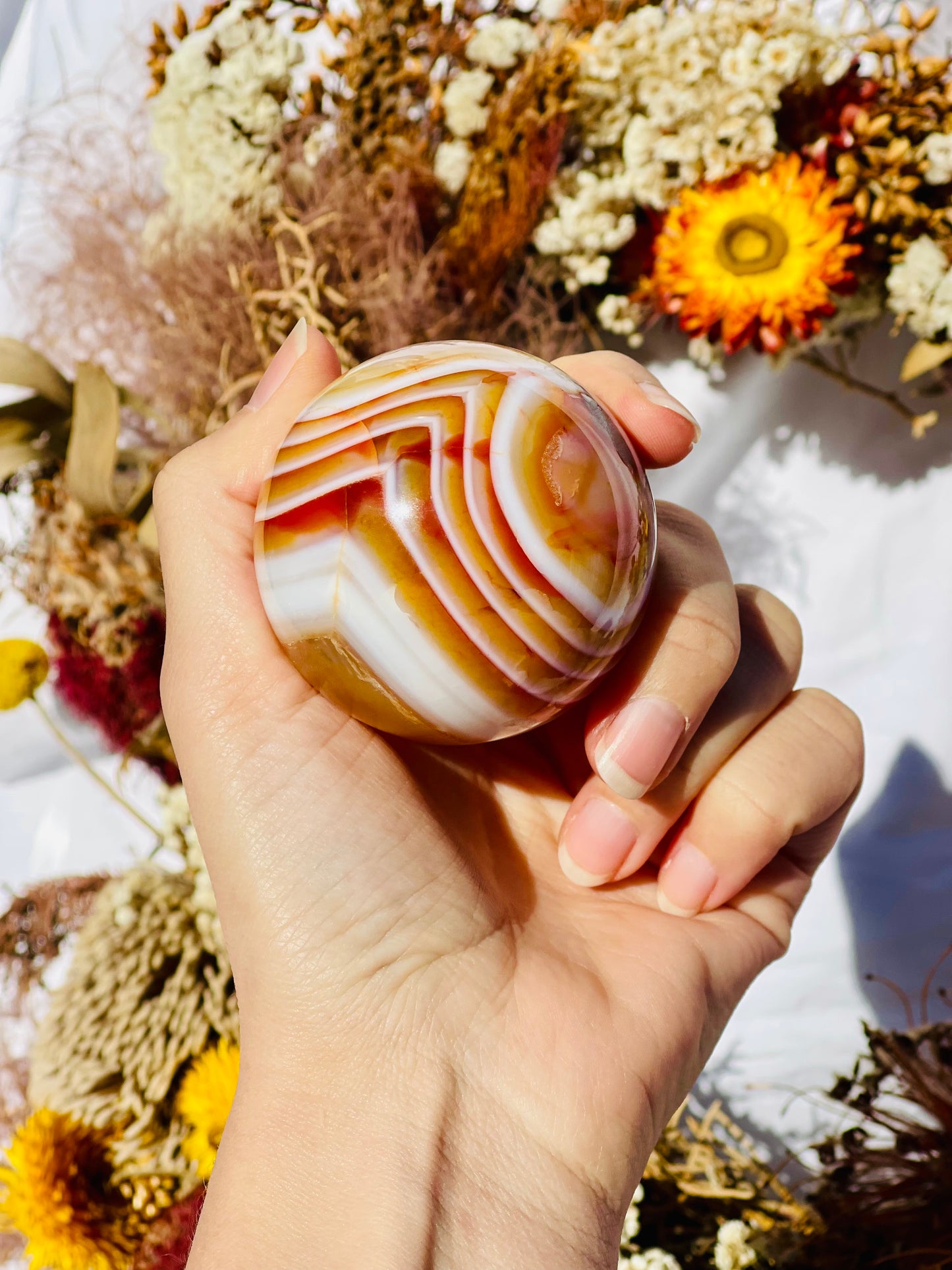 Striped Carnelian Sphere