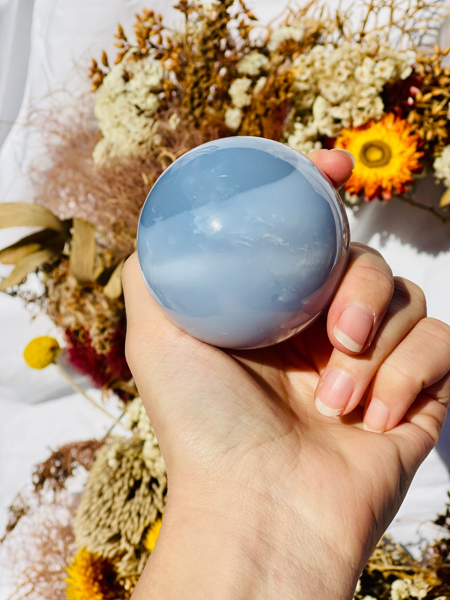 Blue Chalcedony Sphere
