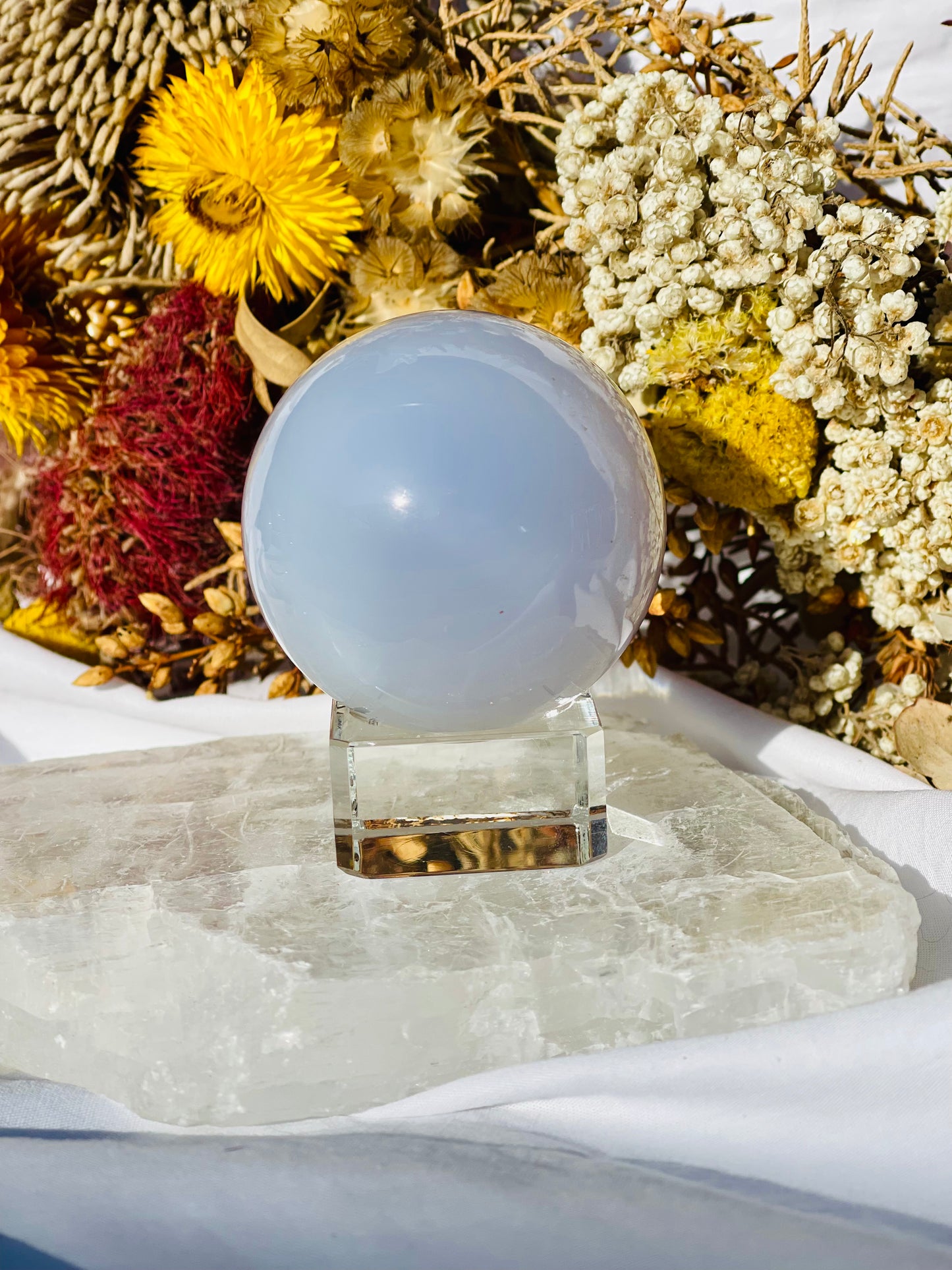 Blue Chalcedony Sphere