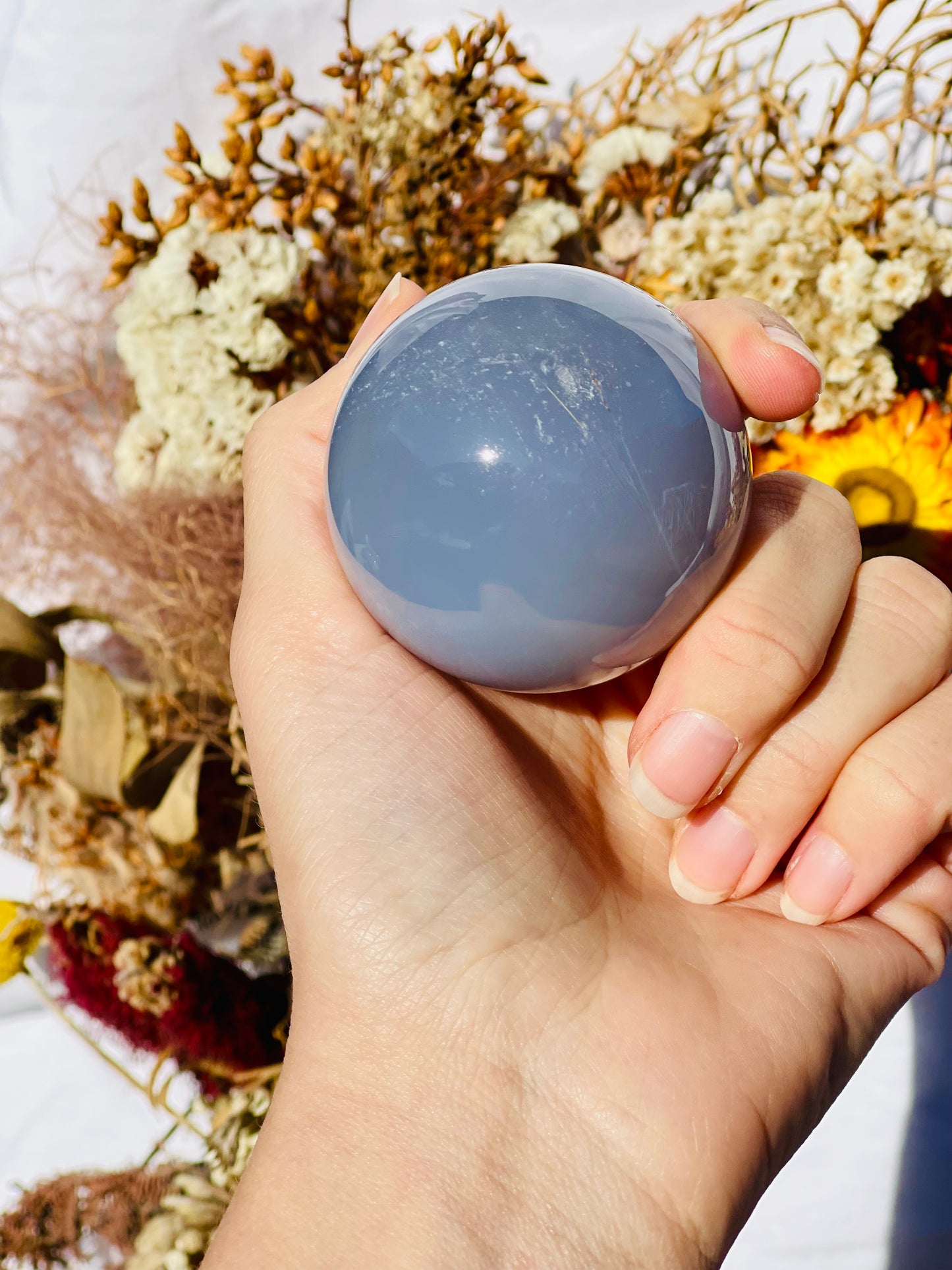 Blue Chalcedony Sphere B