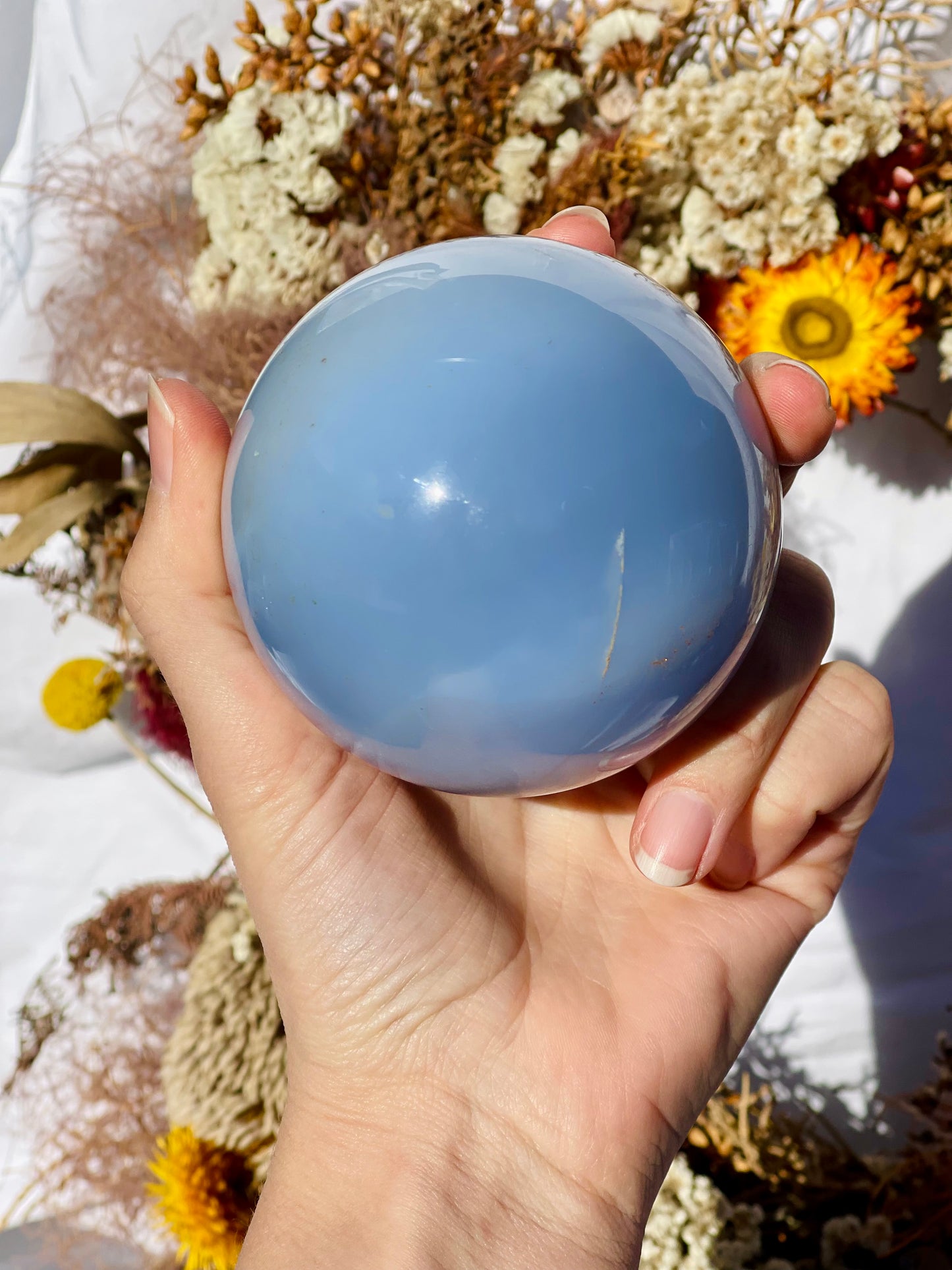 Blue Chalcedony Sphere